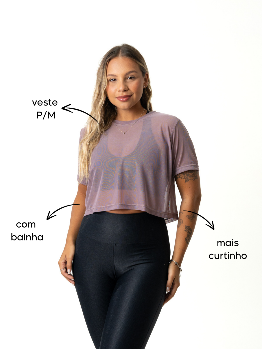 Cropped de Tule - Malva - Image 2