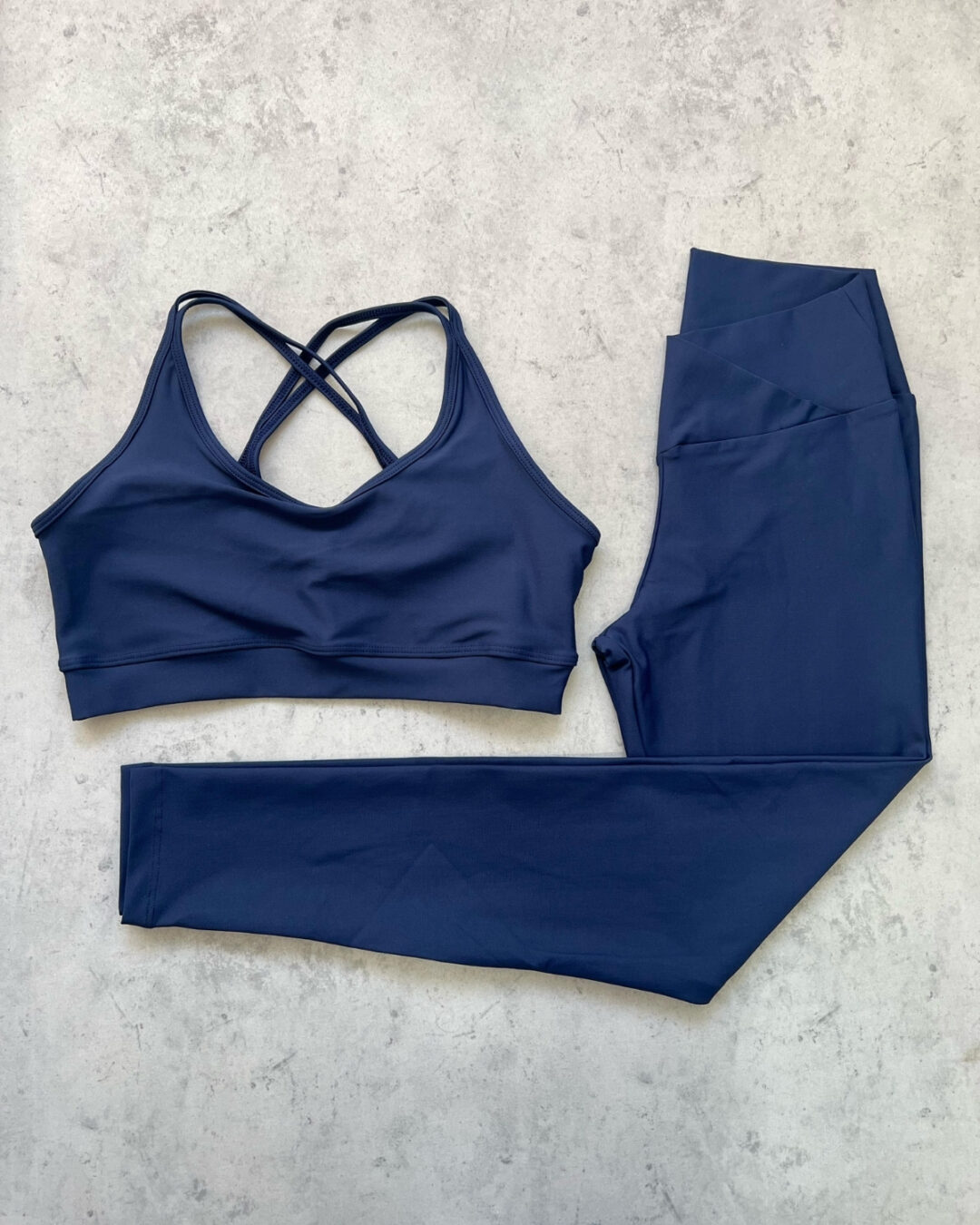 Legging Cós Cruzado + Top Luna - Light Azul Marinho