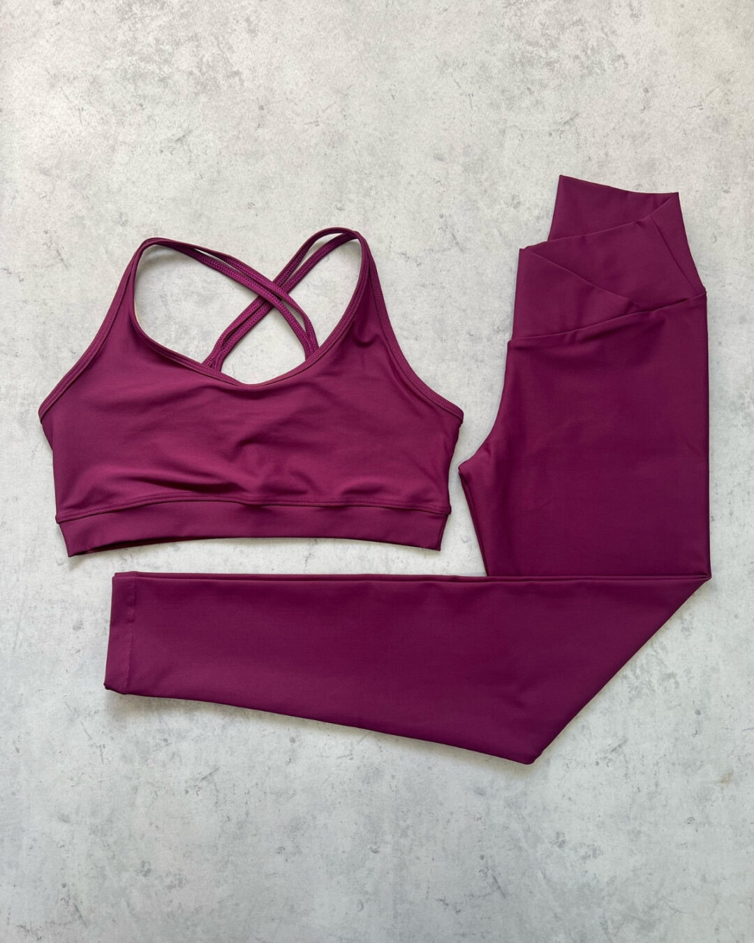 Legging Cós Cruzado + Top Luna - Light Malbec