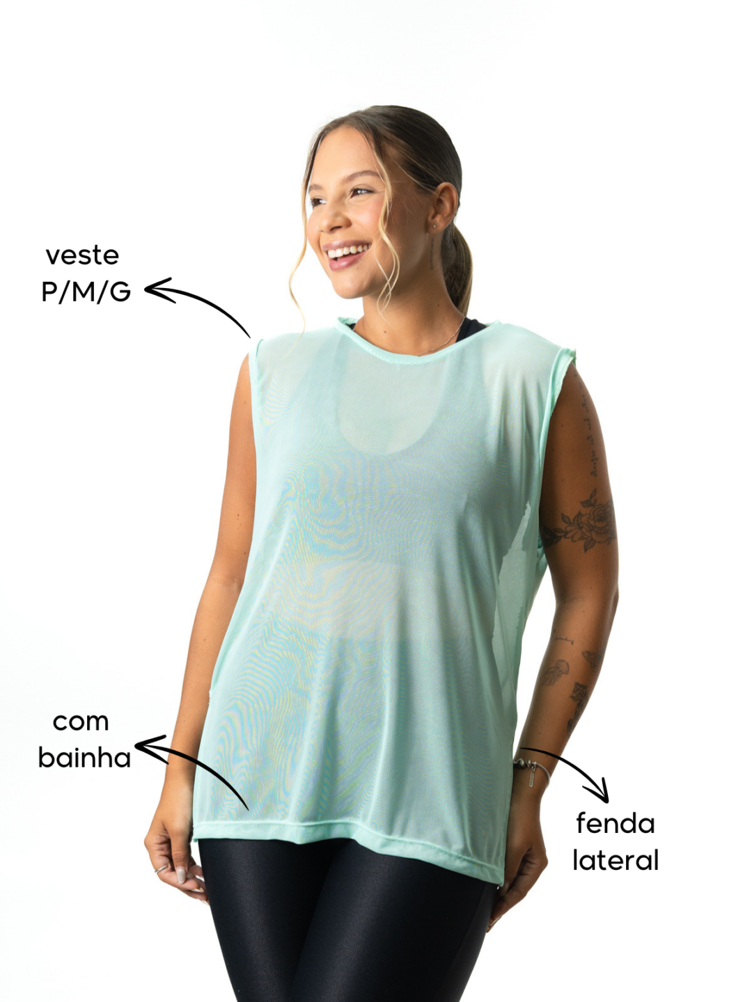 Regata Basic de Tule - Verde Água - Image 2