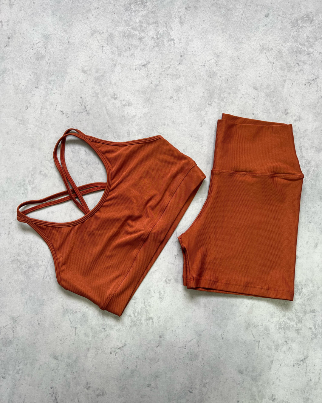 Short Básico + Top Luna- Compressão Chocolate