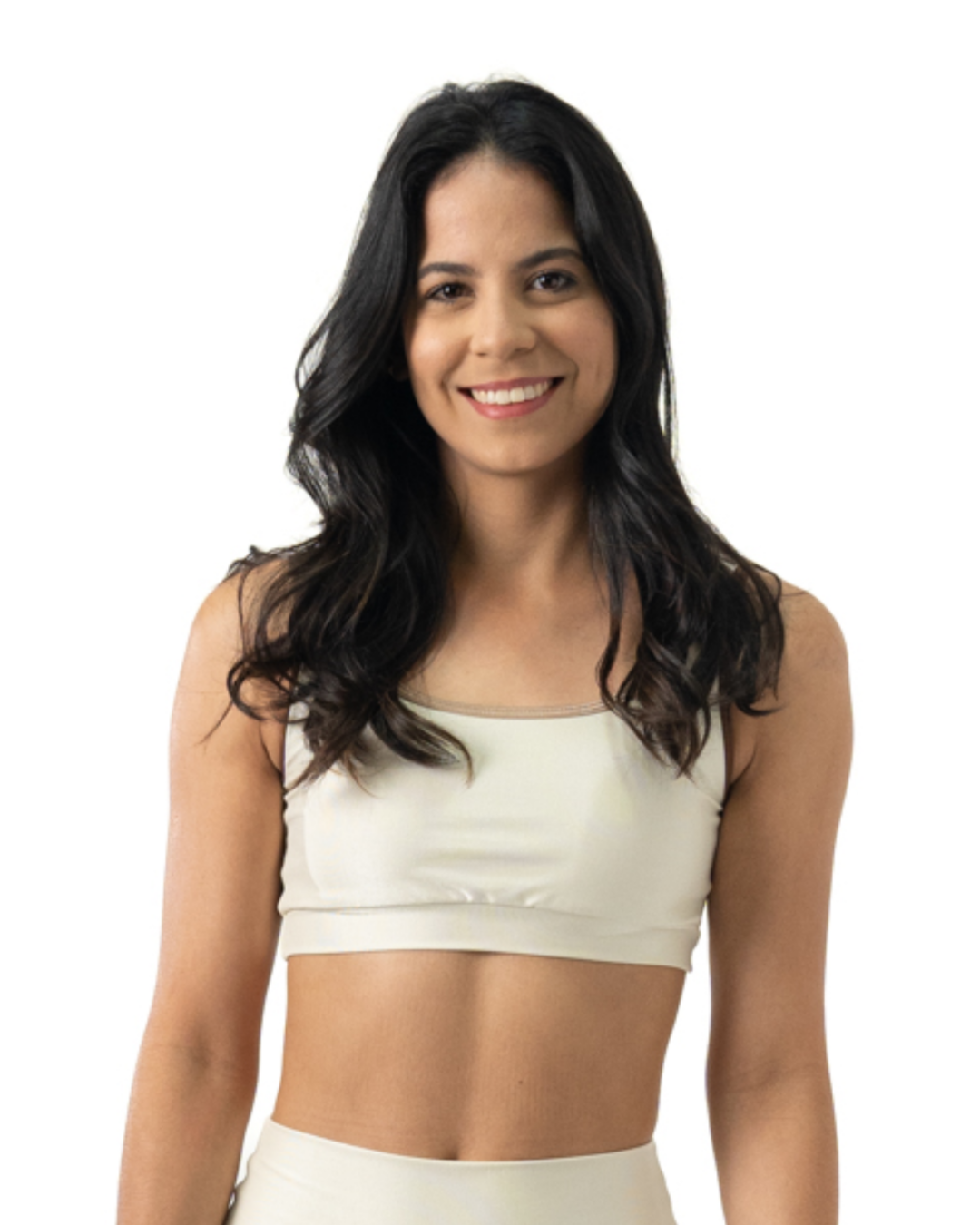 Top Anna Avulso - Compressão Off White/Café/Nude