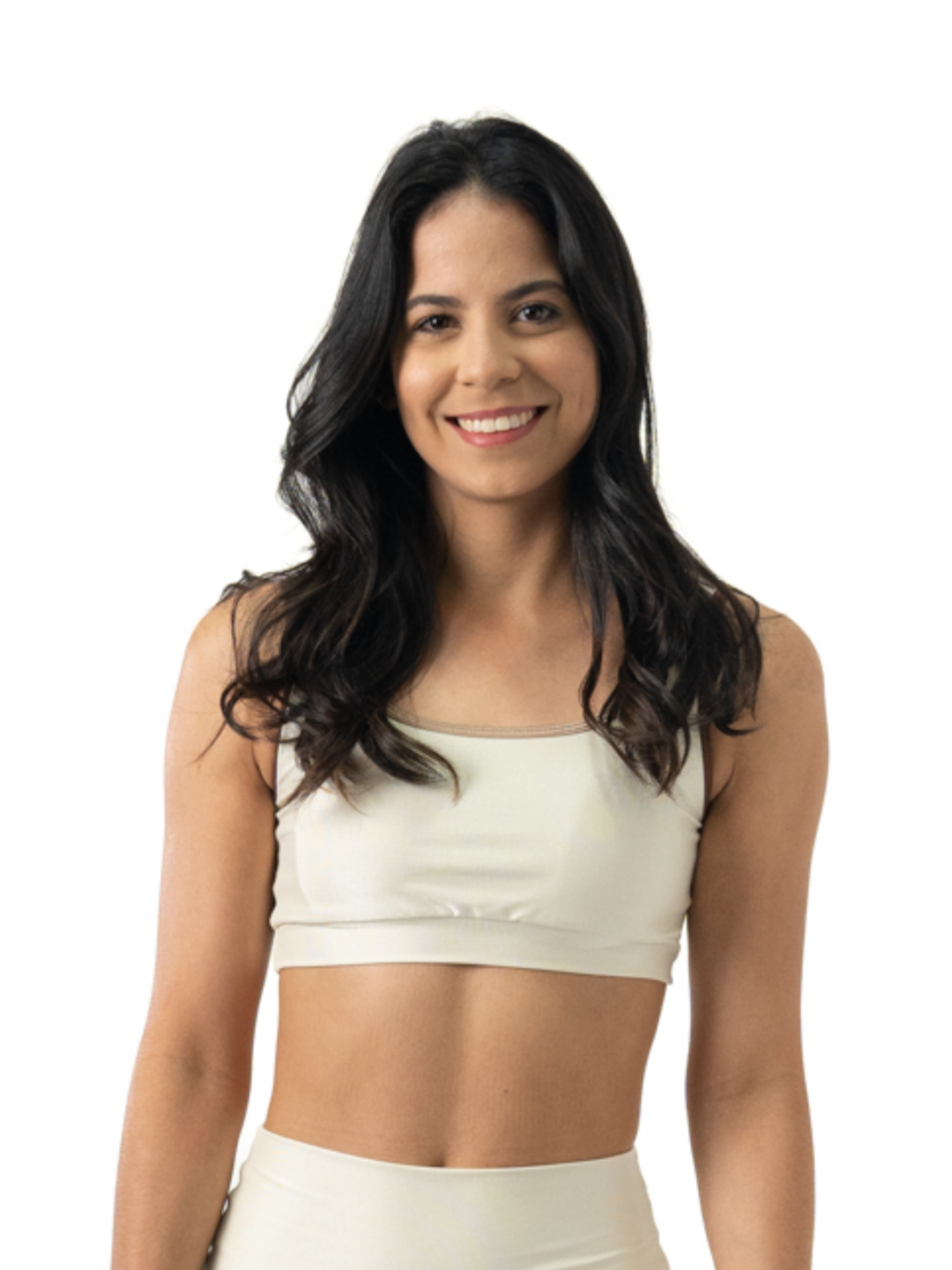 Top Anna Avulso - Compressão Off White/Café/Nude