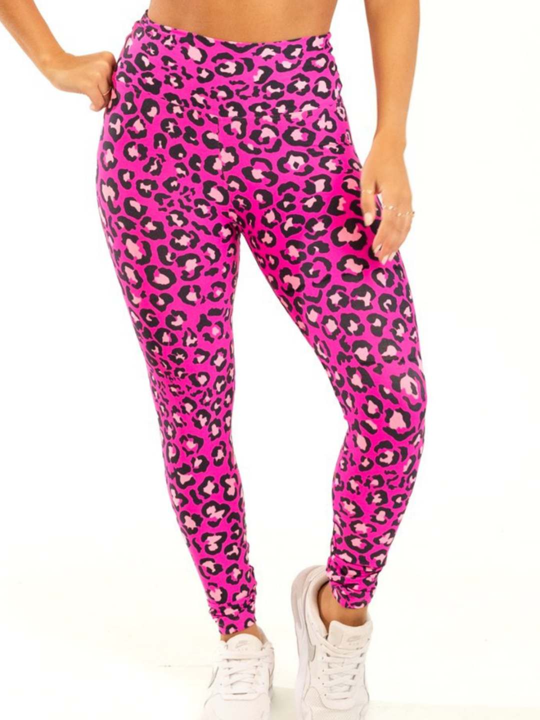 Legging Básica Avulsa - Suplex Onça Rosa Pink/Rosa Bebê