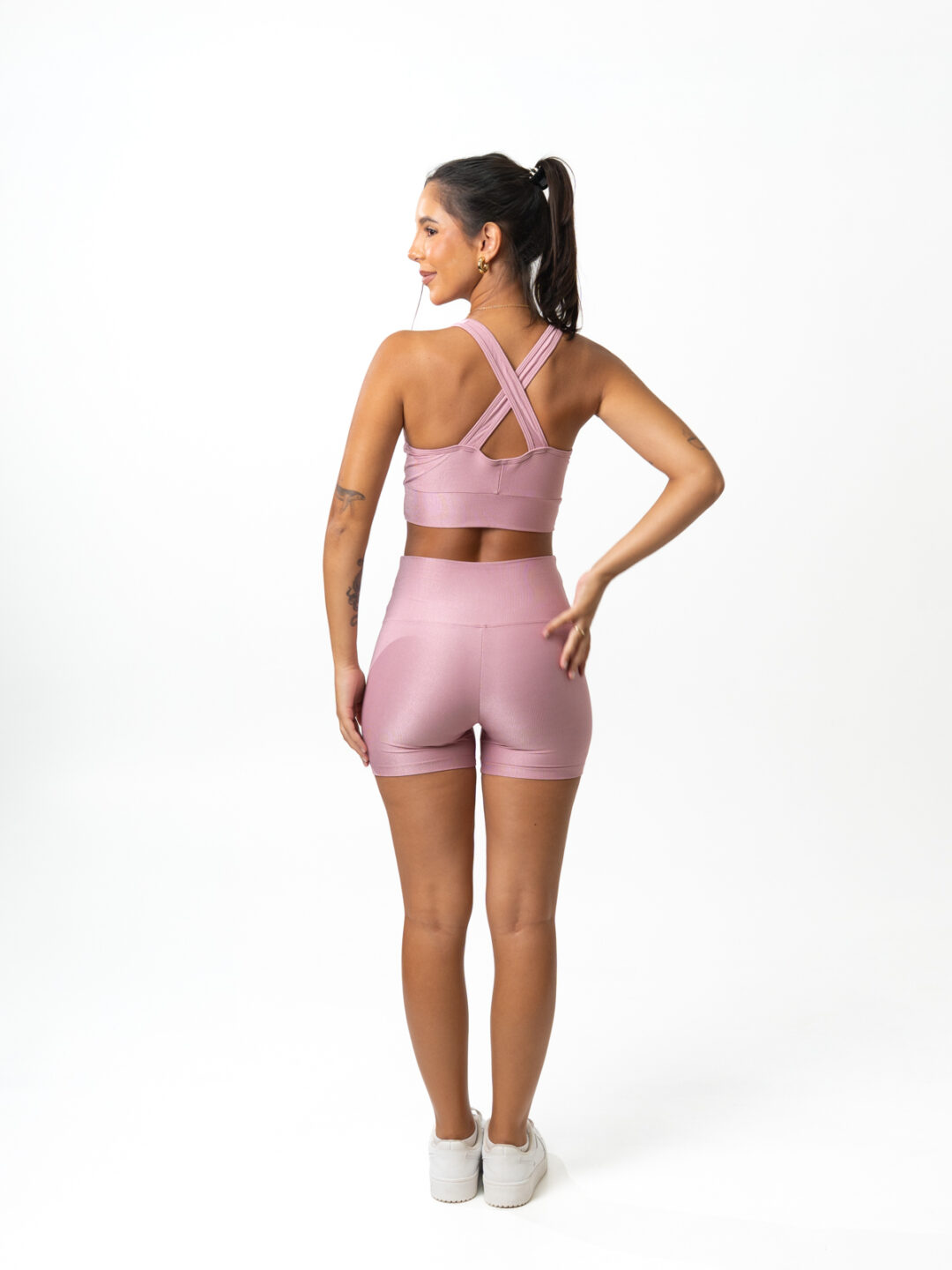 Short Básico + Top 3 em 1 - Compressão Rosa Blush - Image 2