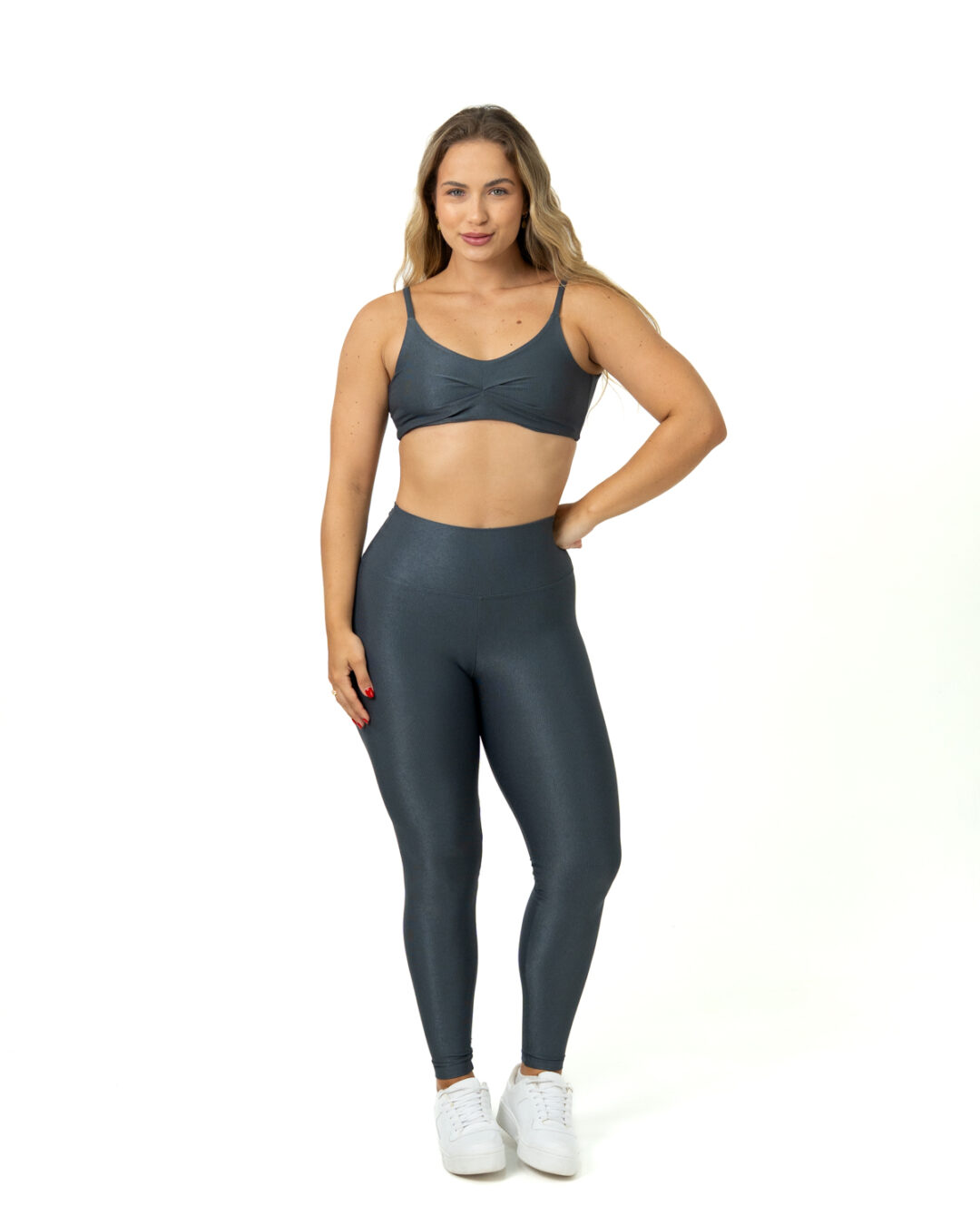 Legging Básica + Top Lívia - Compressão Grafite