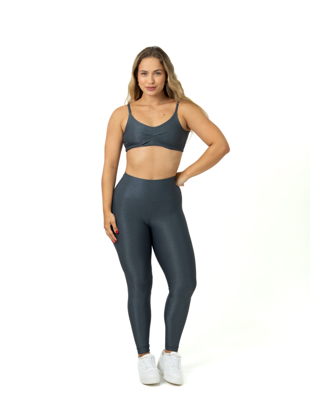 Legging Básica + Top Lívia - Compressão Grafite