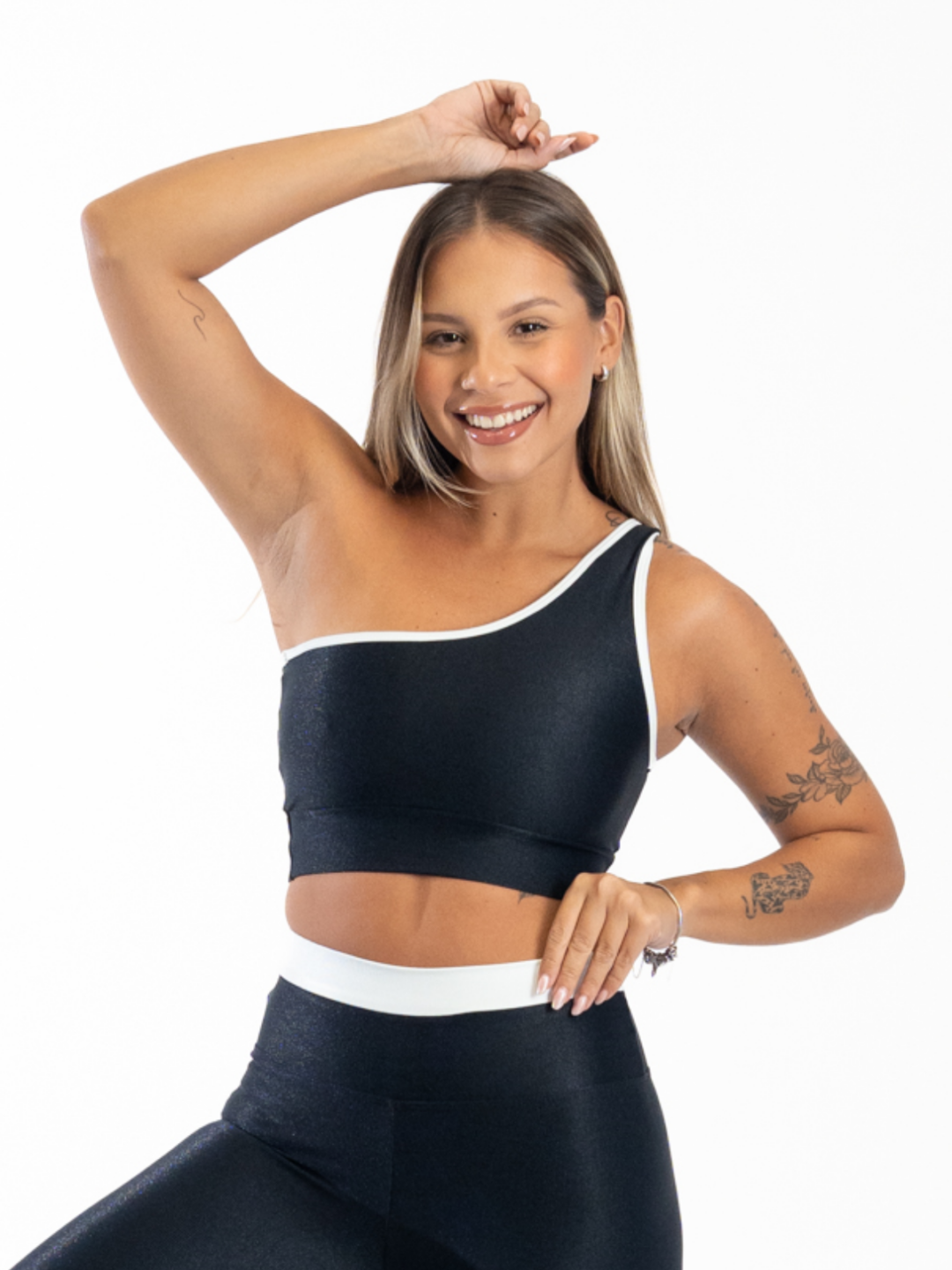 Top Sophia Avulso - Compressão Preto/Branco