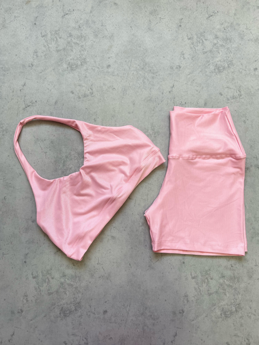 Short Básico + Top Duda - Compressão Rosa Bebê