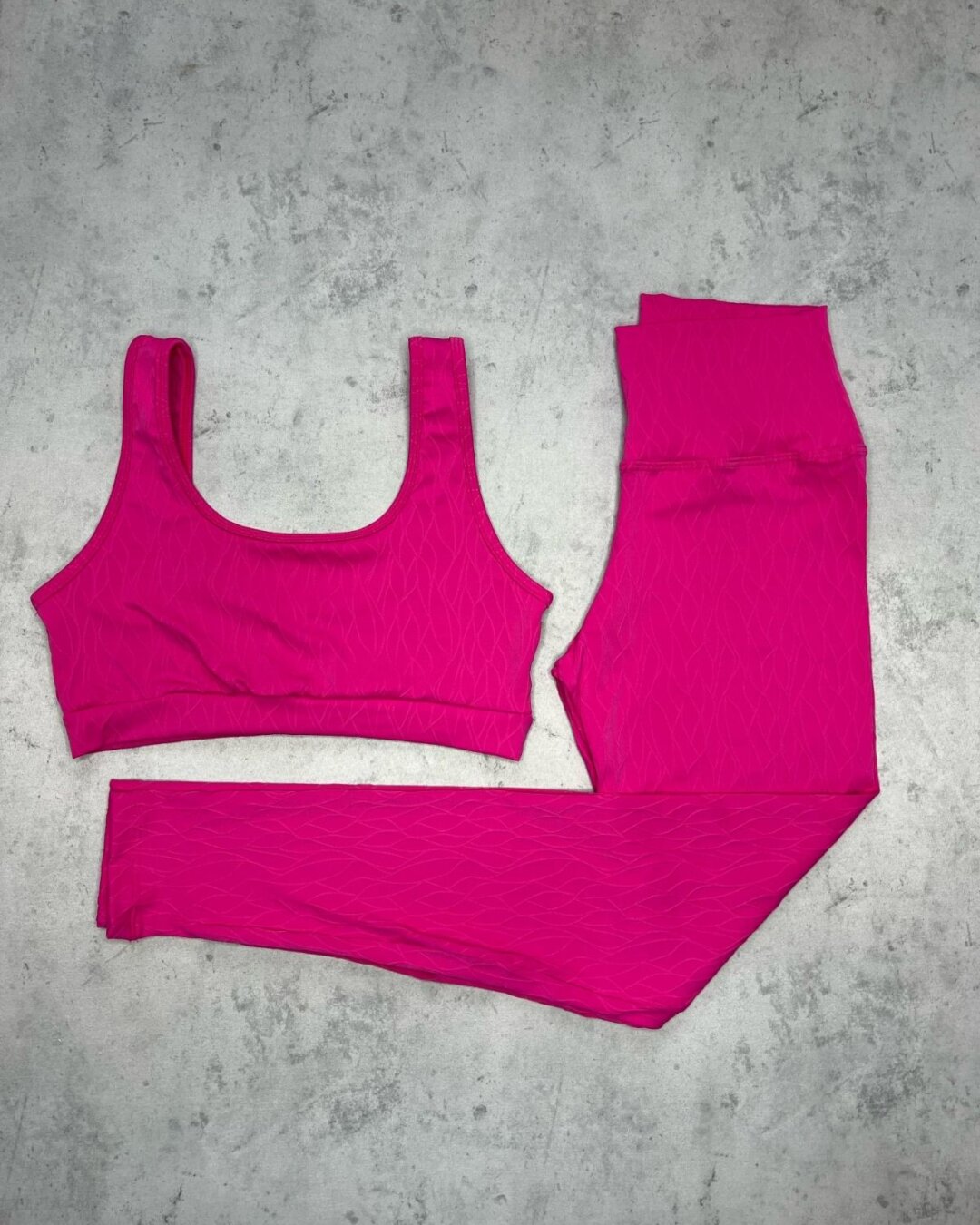 Legging Básica + Top Anna - Textura Maré Rosa Pink