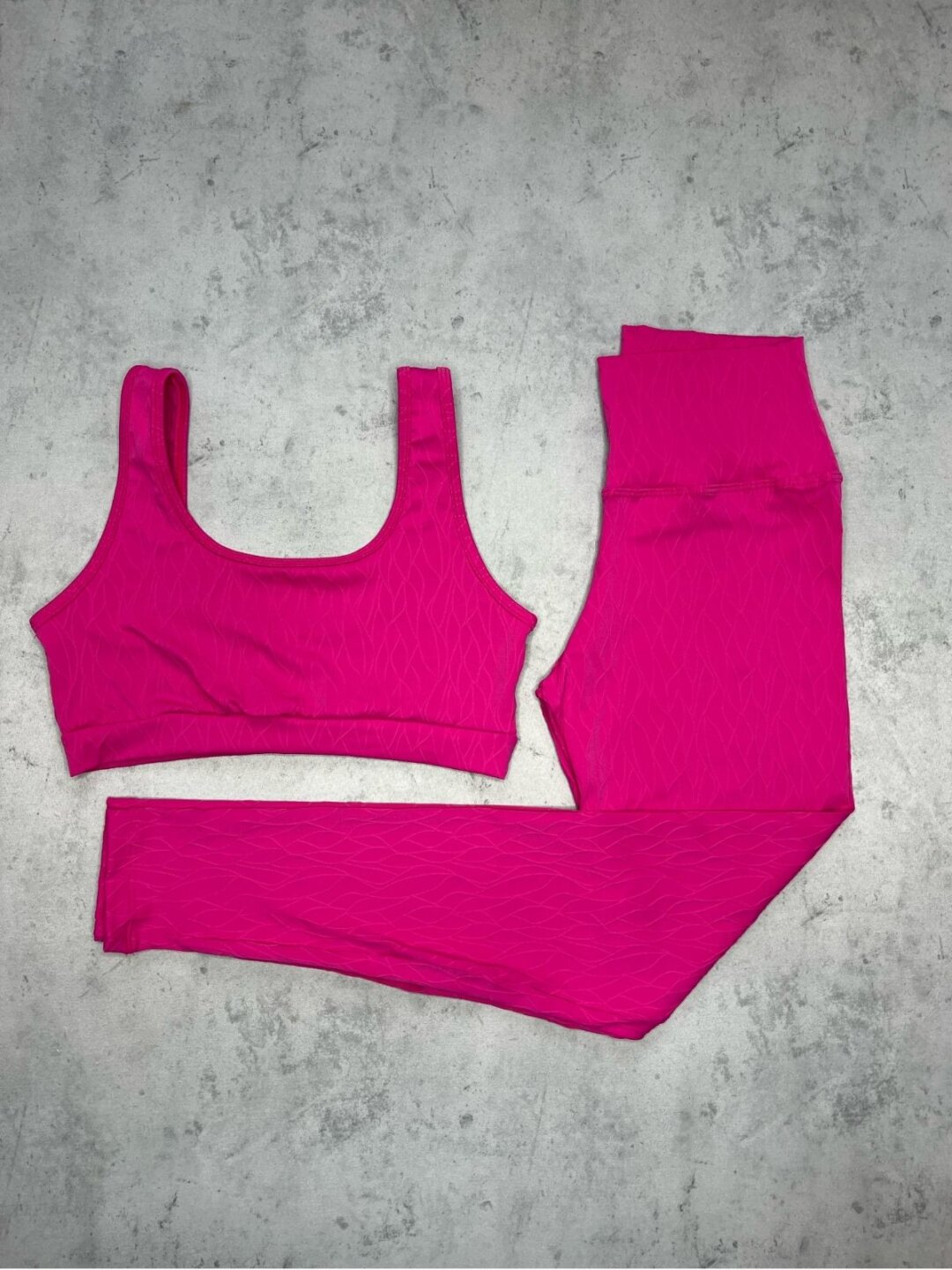Legging Básica + Top Anna - Textura Maré Rosa Pink