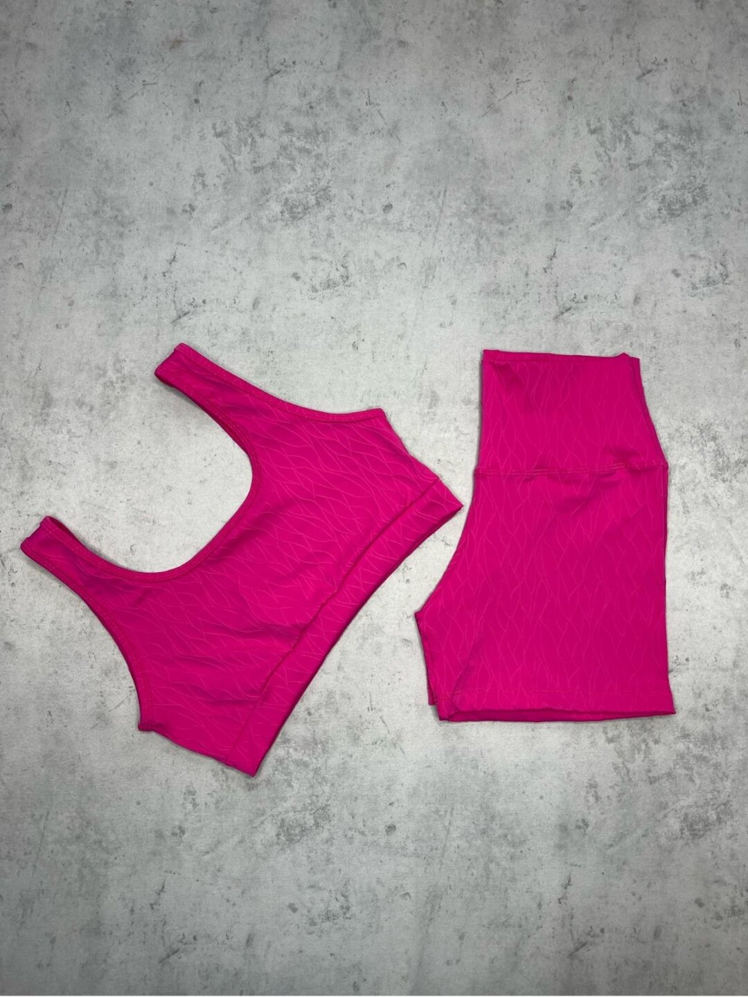 Short Básico + Top Anna - Textura Maré Rosa Pink