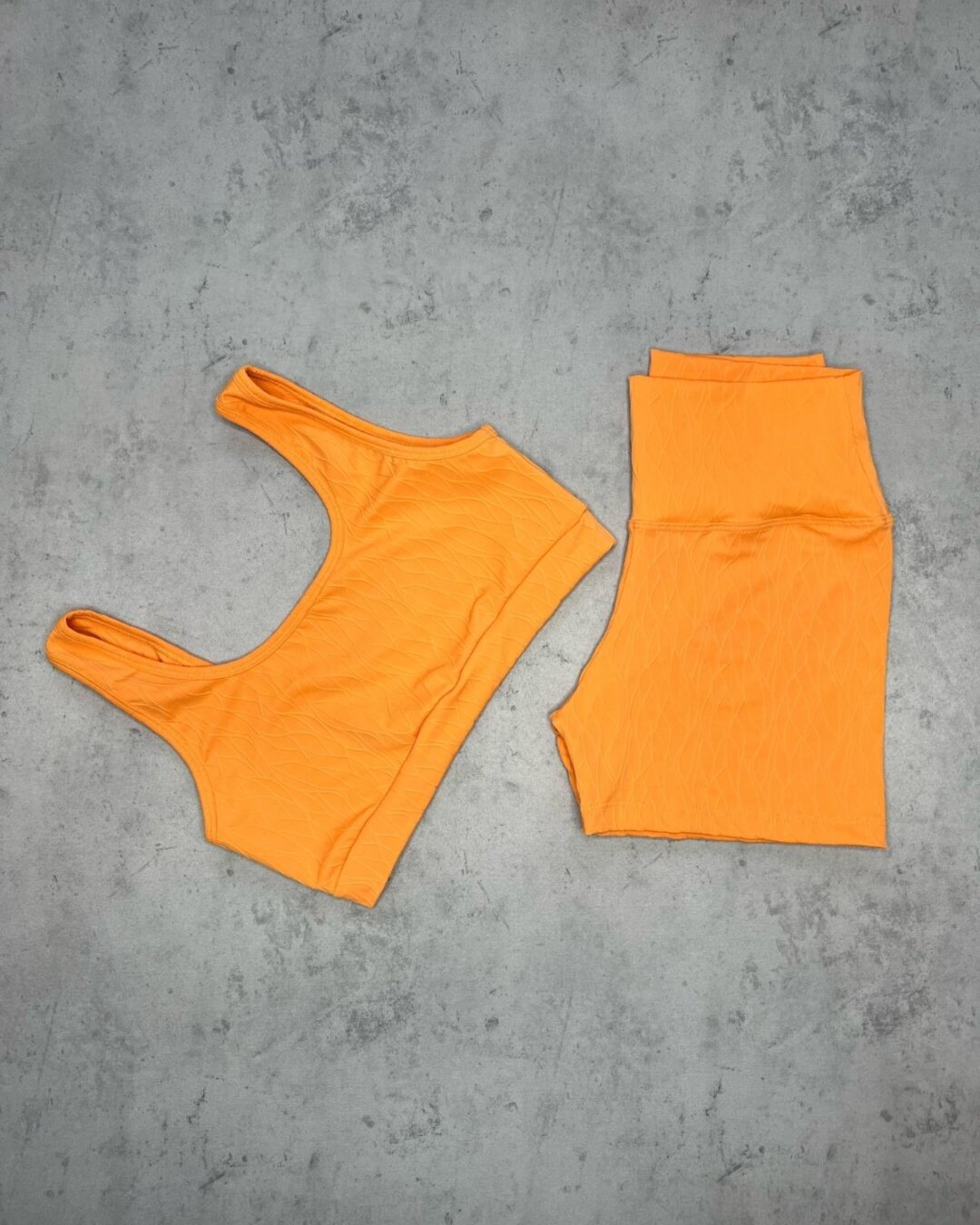 Short Básico + Top Anna - Textura Maré Laranja