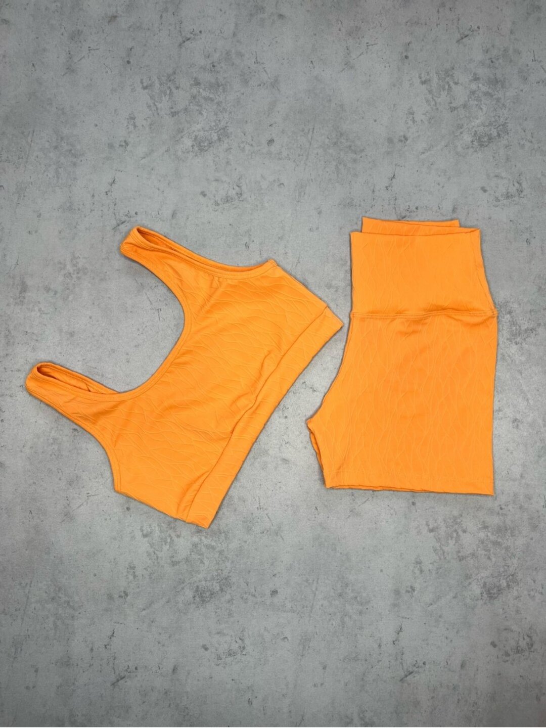 Short Básico + Top Anna - Textura Maré Laranja