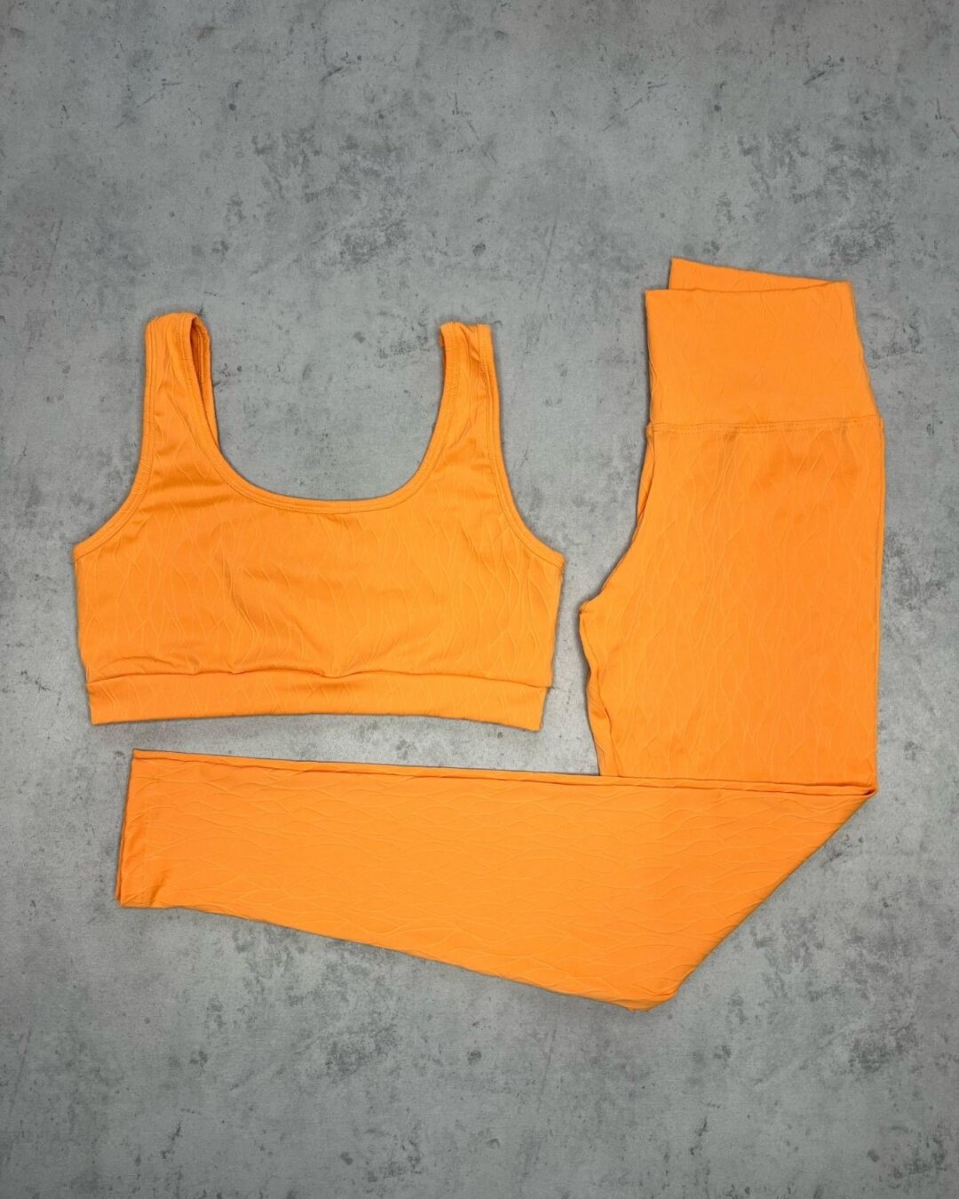 Legging Básica + Top Anna - Textura Maré Laranja