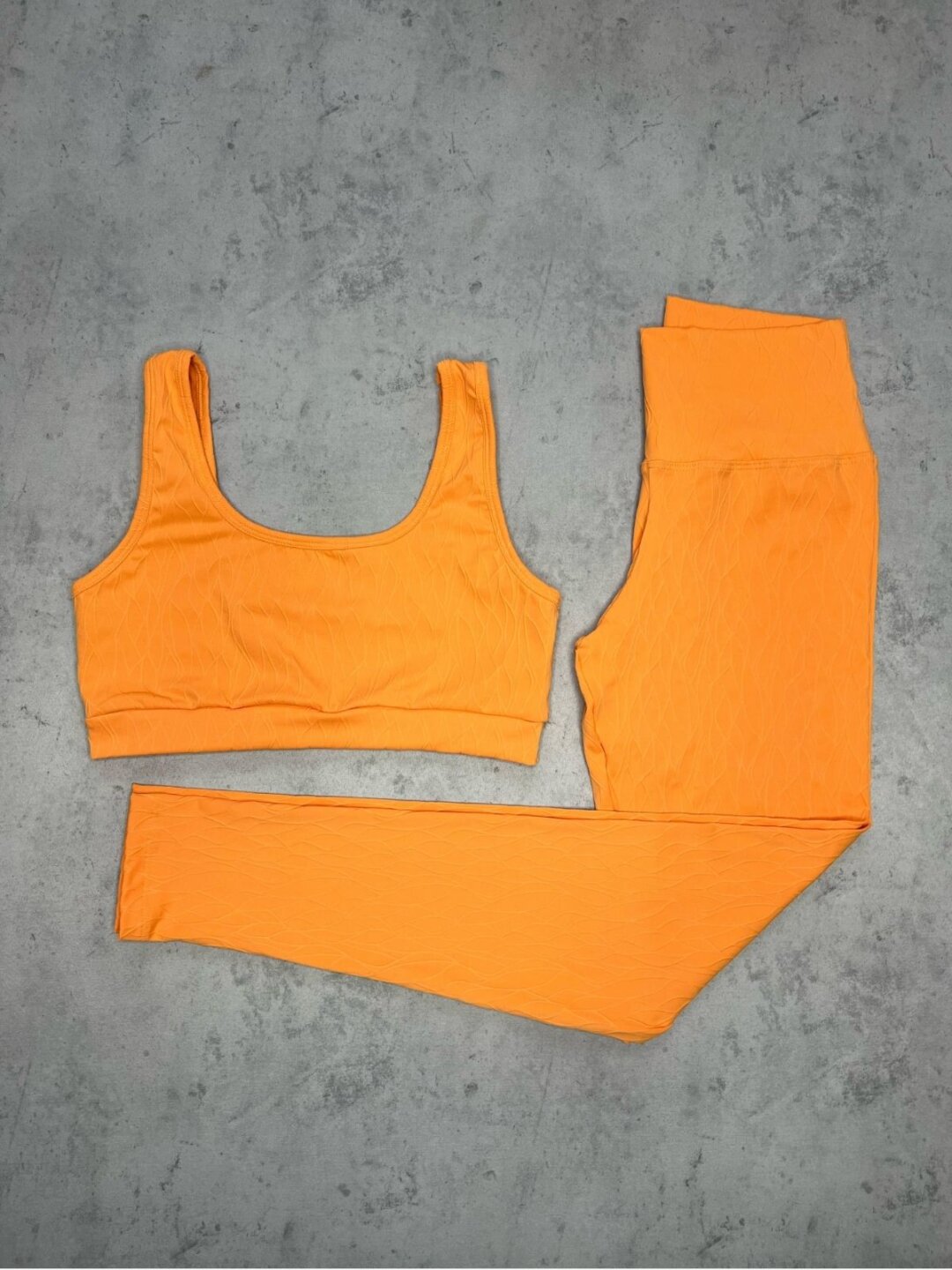 Legging Básica + Top Anna - Textura Maré Laranja