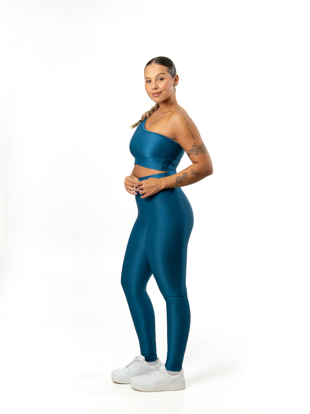 Legging Básica + Top Sophia - Compressão Azul Petróleo - Image 3