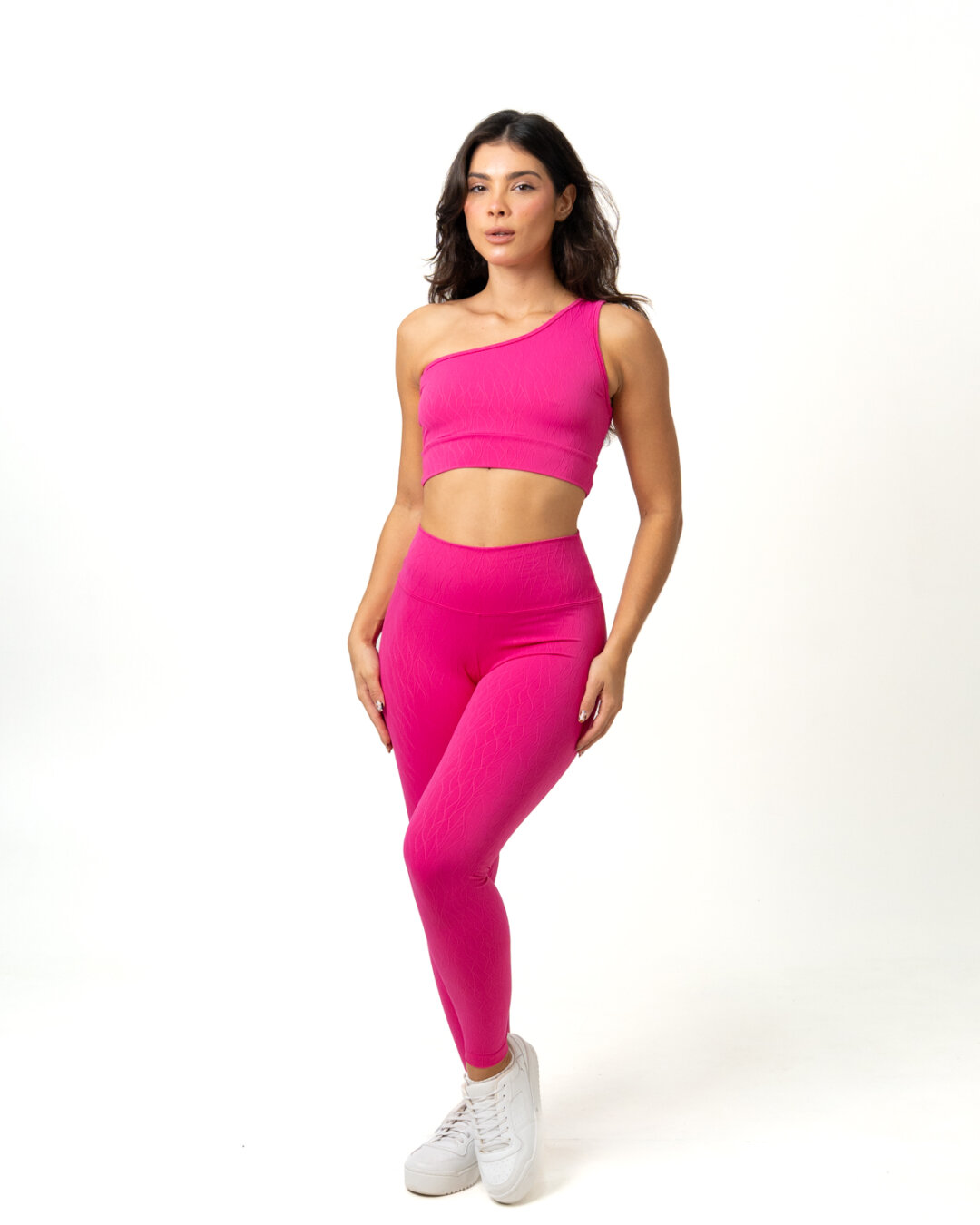 Legging Básica + Top Sophia - Textura Maré Rosa Pink