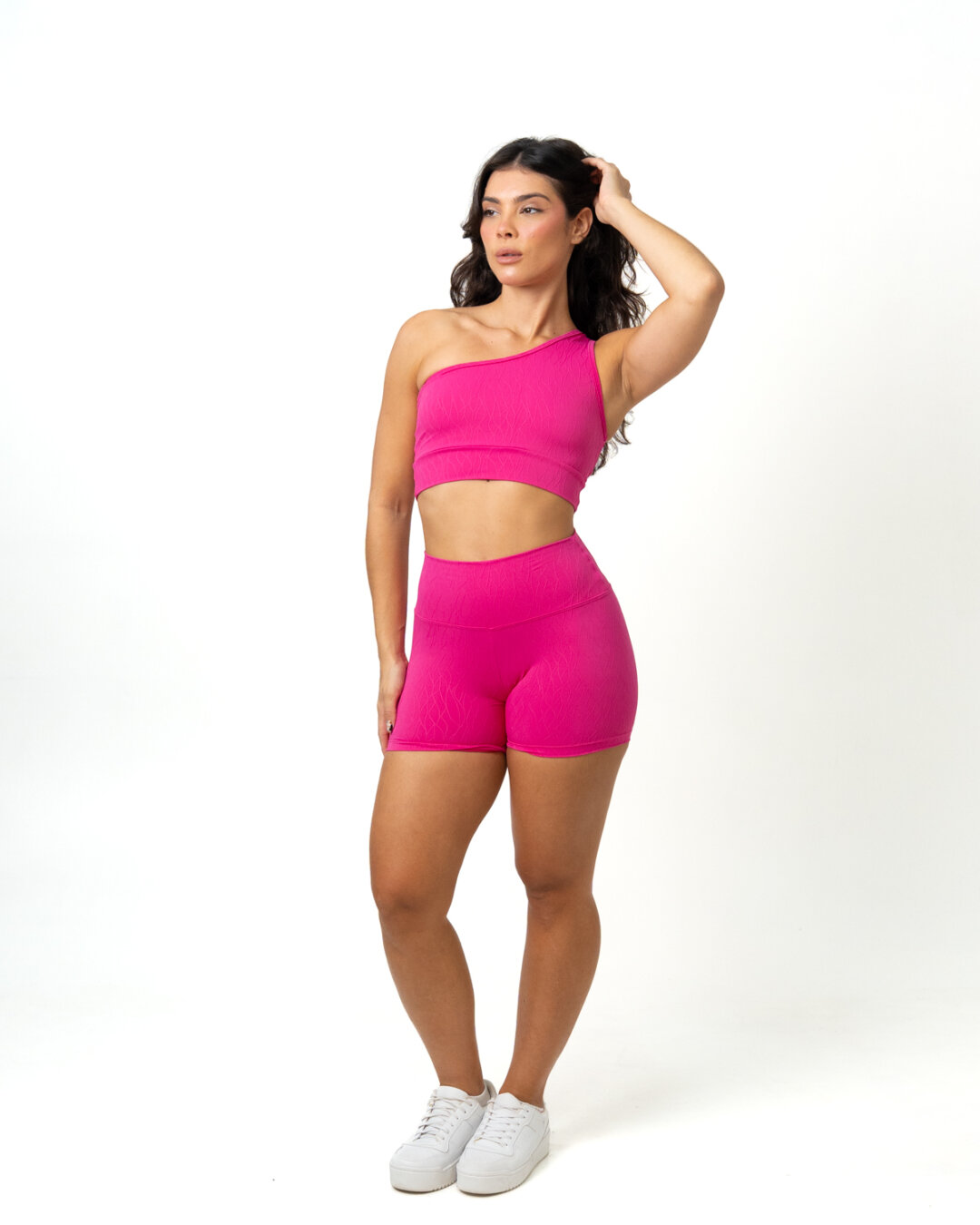 Short Básico + Top Sophia - Textura Maré Rosa Pink
