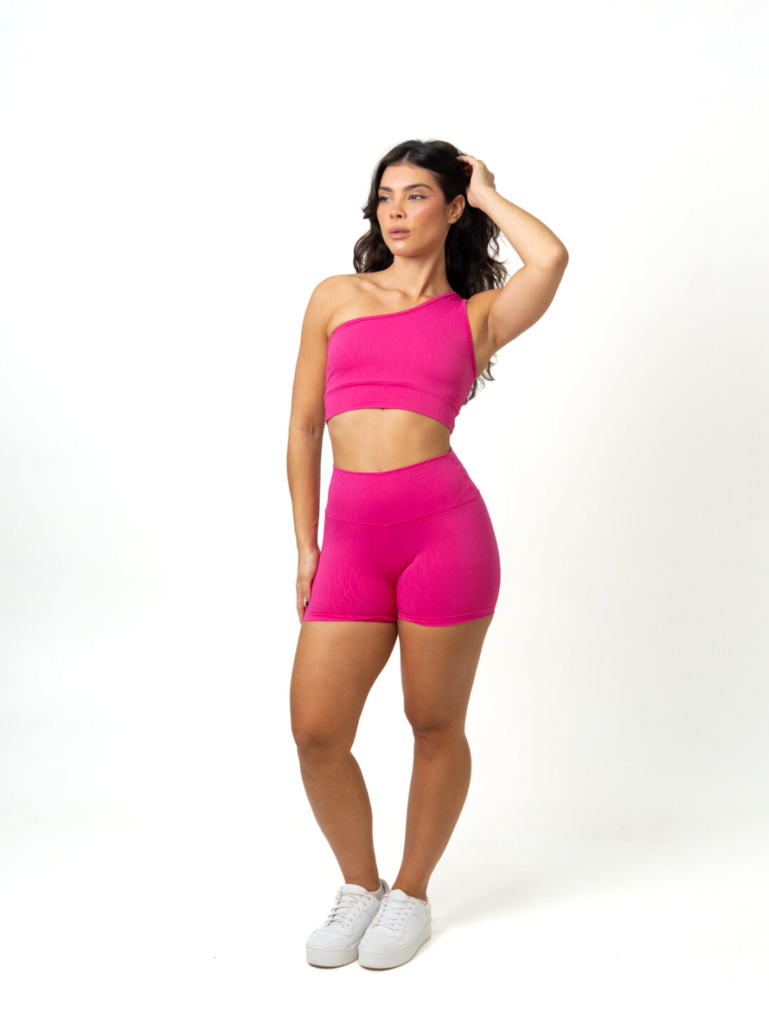 Short Básico + Top Sophia - Textura Maré Rosa Pink