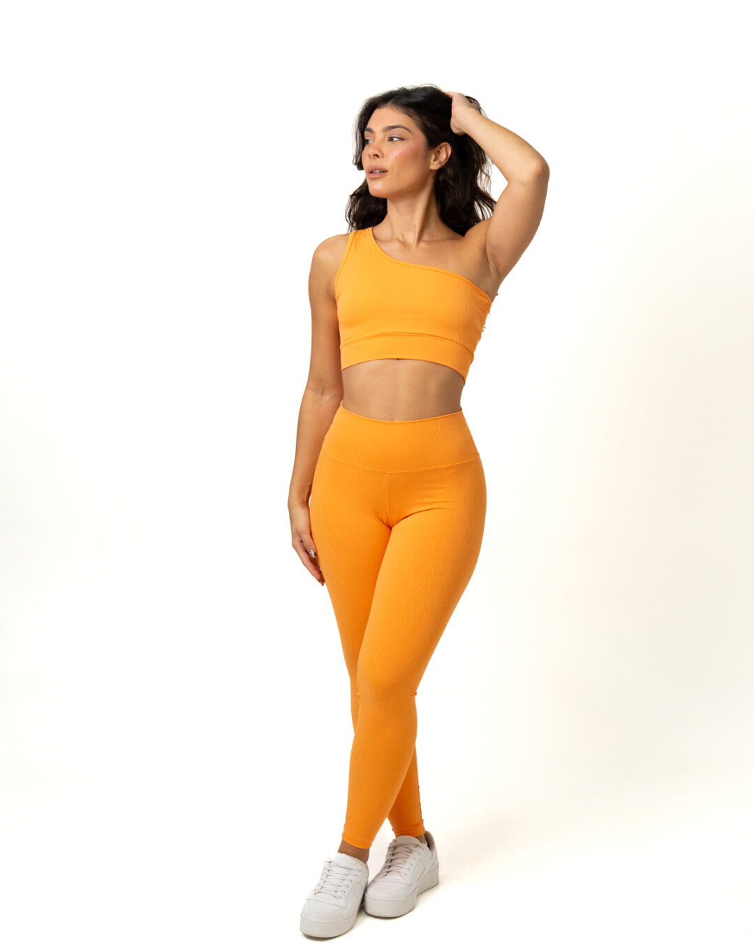 Legging Básica + Top Sophia - Textura Maré Laranja