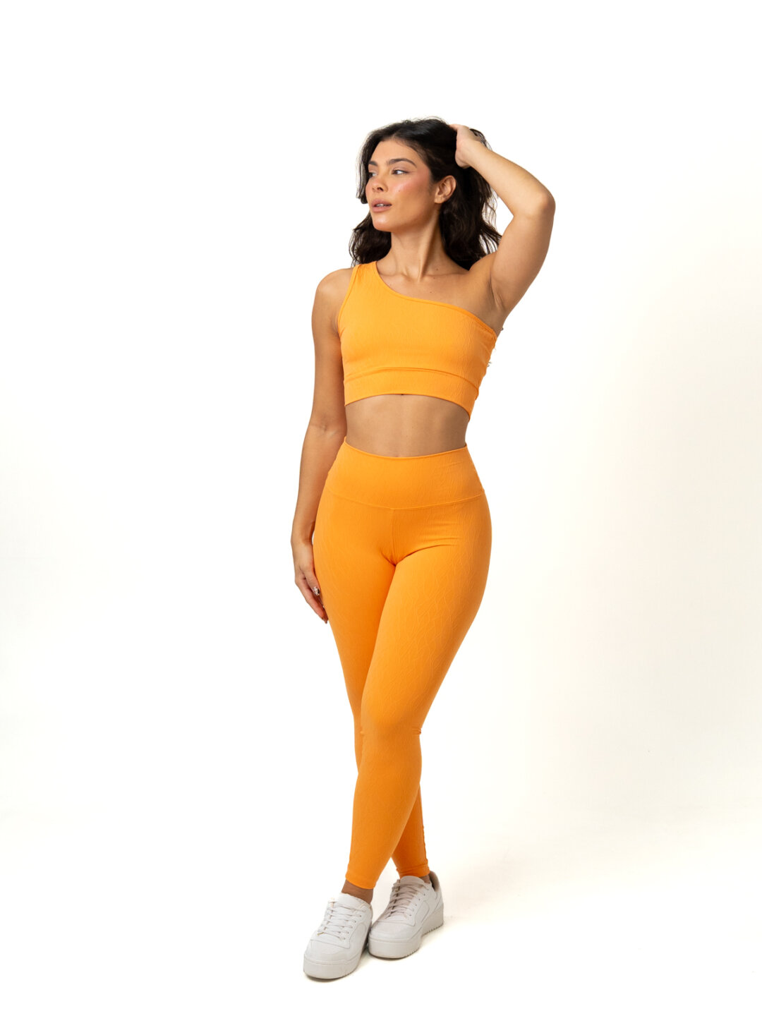 Legging Básica + Top Sophia - Textura Maré Laranja