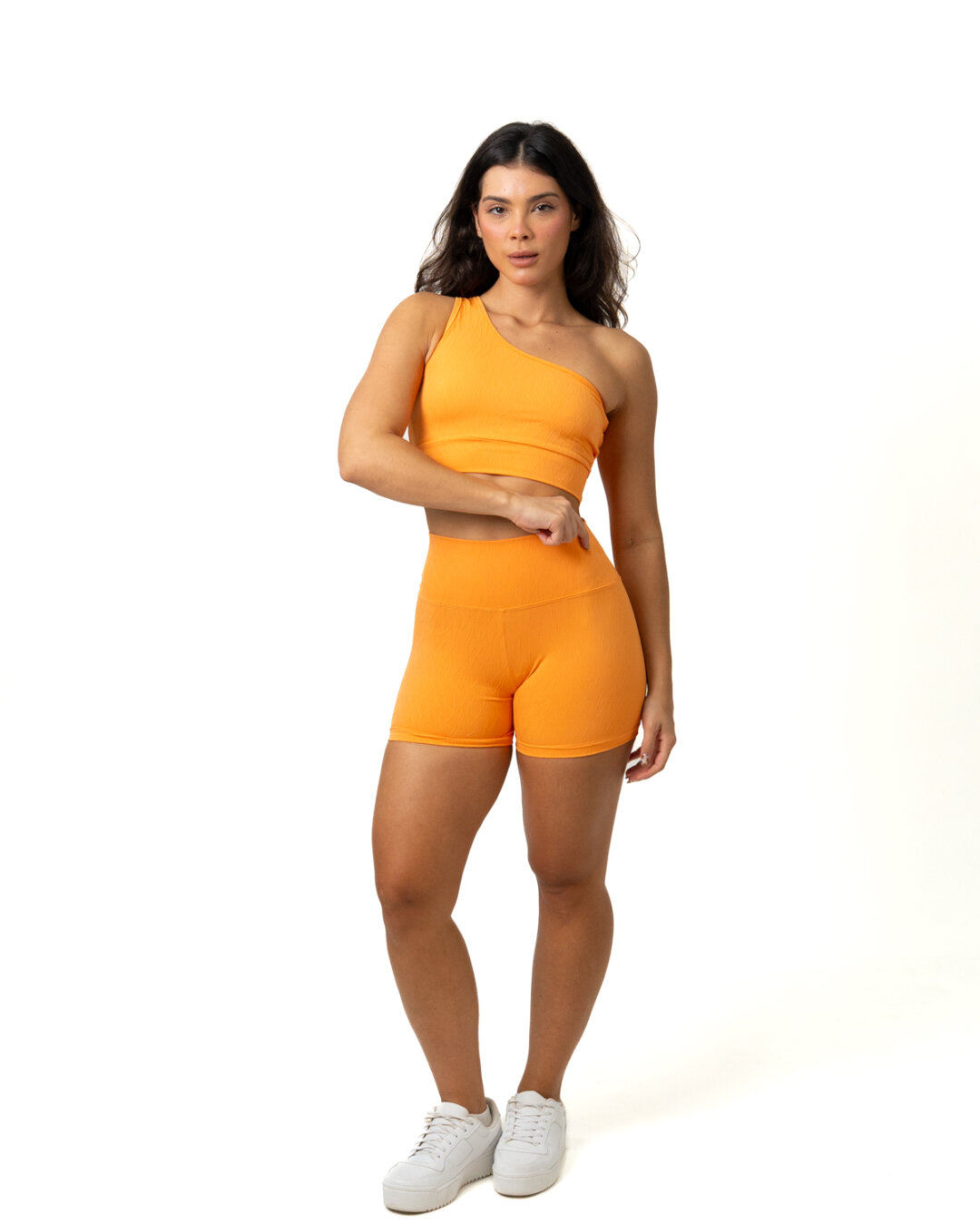 Short Básico + Top Sophia - Textura Maré Laranja