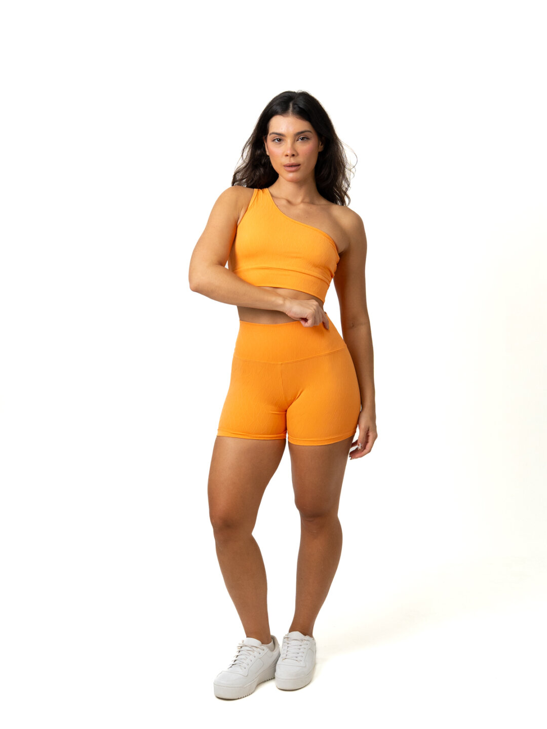 Short Básico + Top Sophia - Textura Maré Laranja