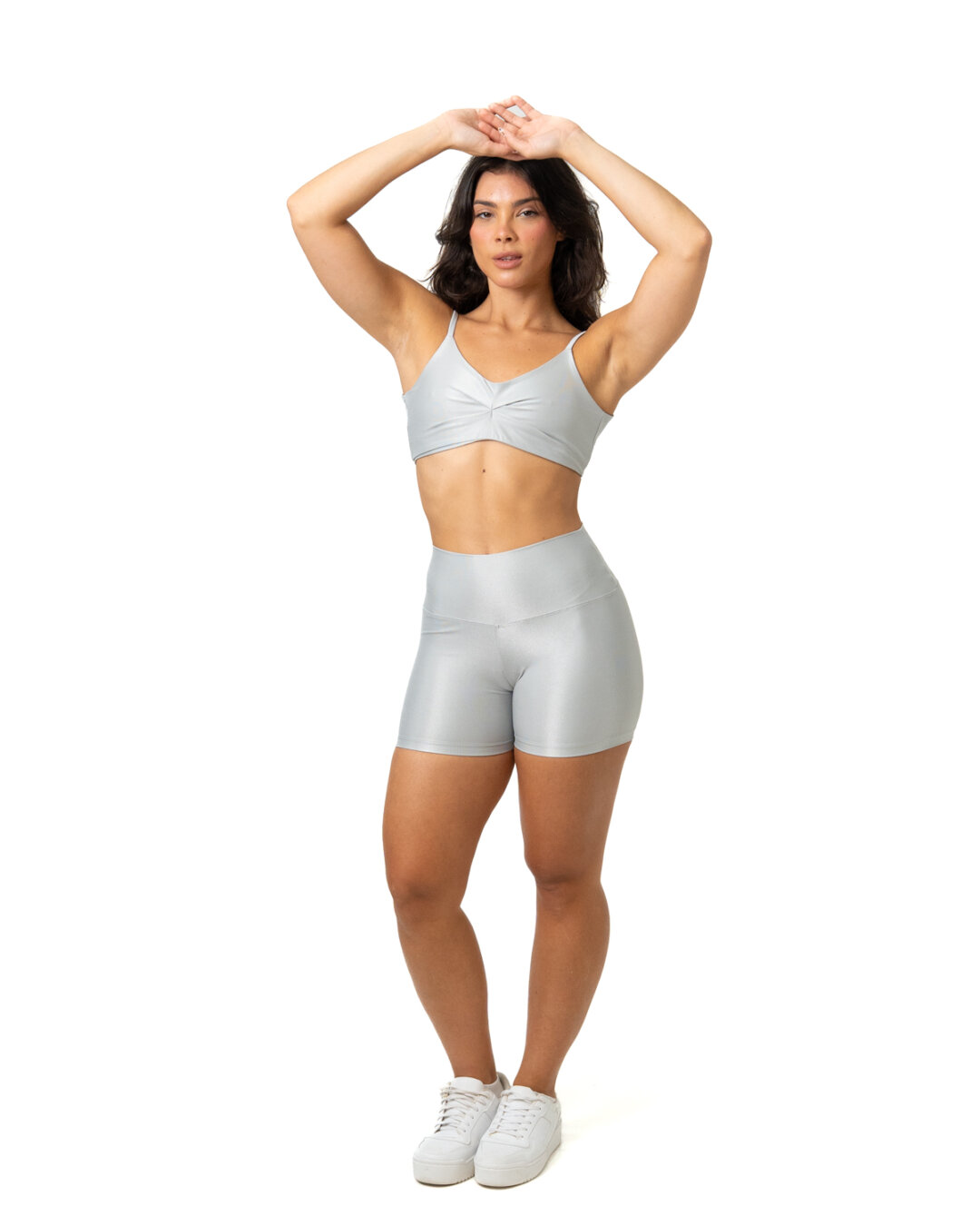 Short Básico + Top Lívia - Compressão Prata