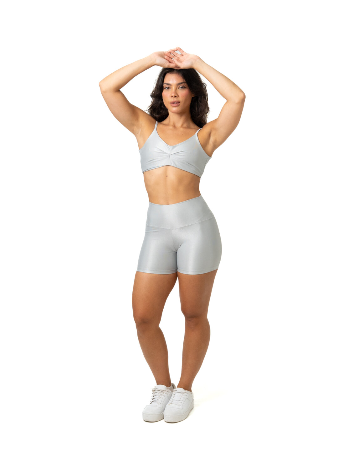 Short Básico + Top Lívia - Compressão Prata