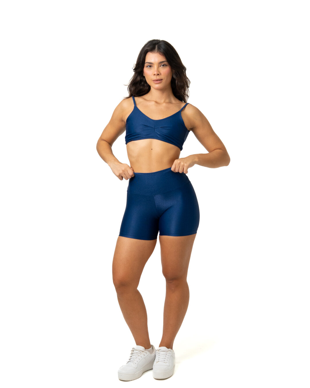 Short Básico + Top Lívia - Compressão Azul Marinho