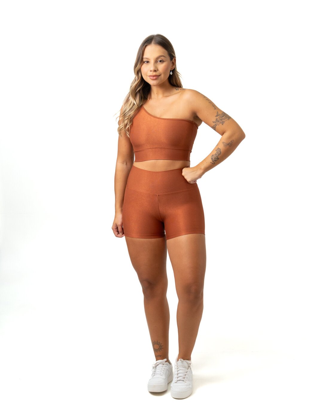 Short Básico + Top Sophia – Compressão Chocolate