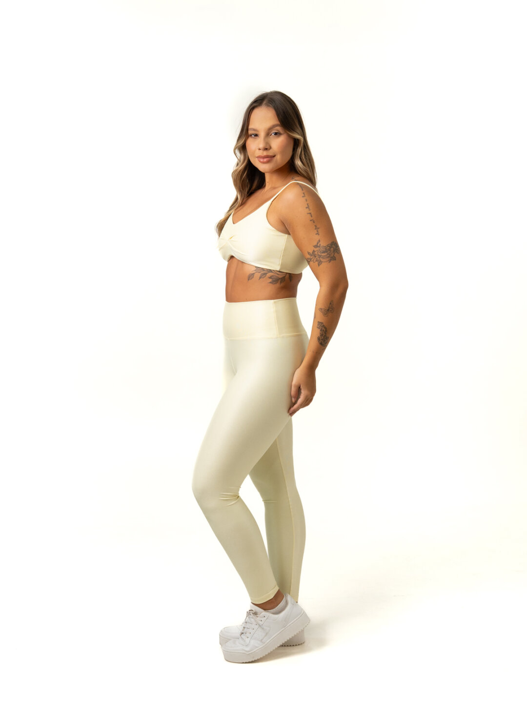 Legging Básica + Top Lívia - Compressão Amarelo Pastel - Image 3