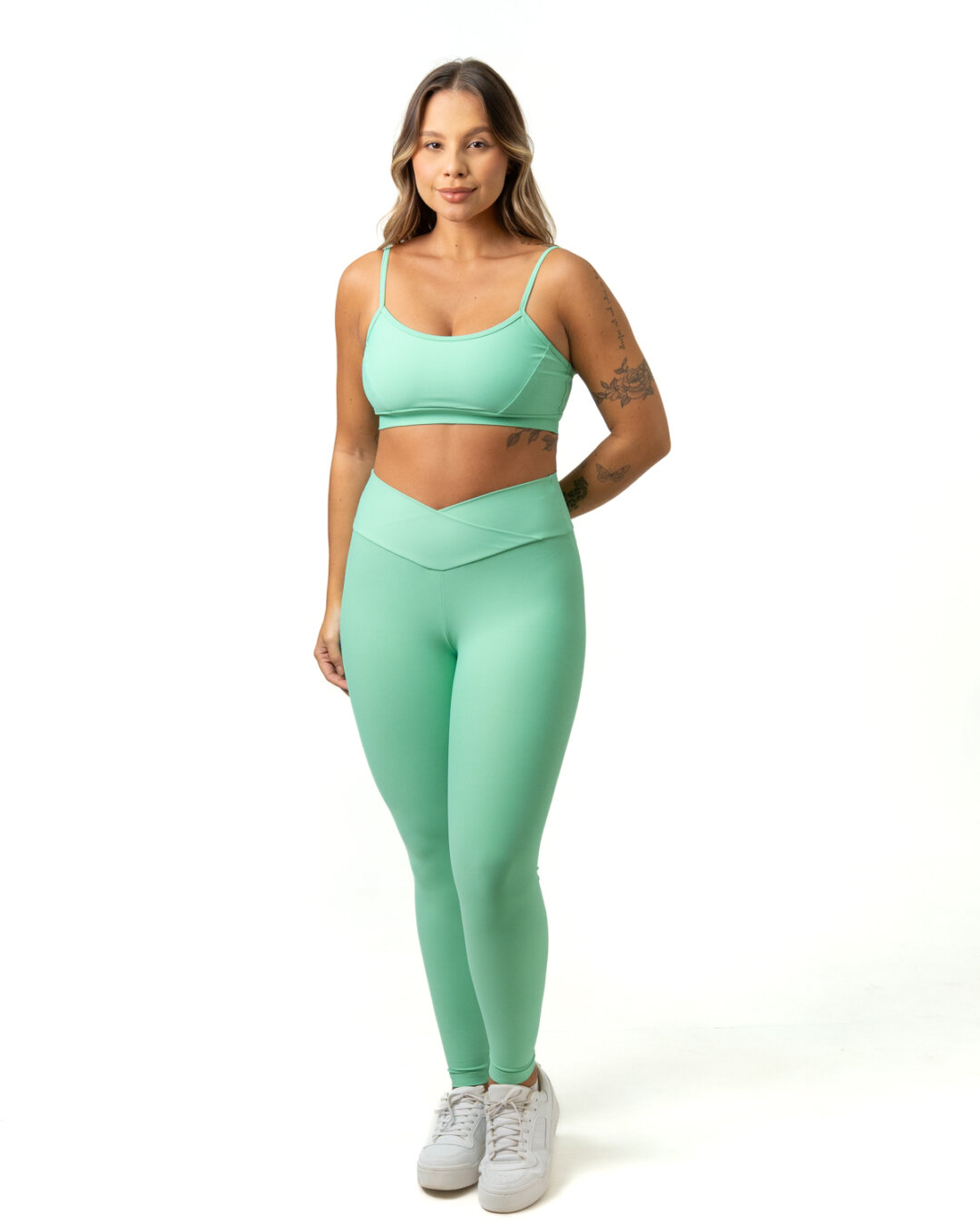 Legging Cós Cruzado + Top Manu - Light Erva Doce - P/M
