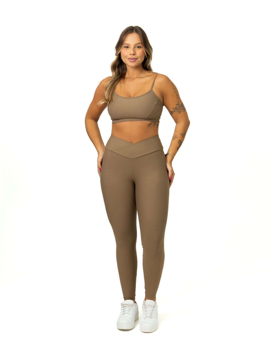 Legging Cós Cruzado + Top Manu - Light Conhaque