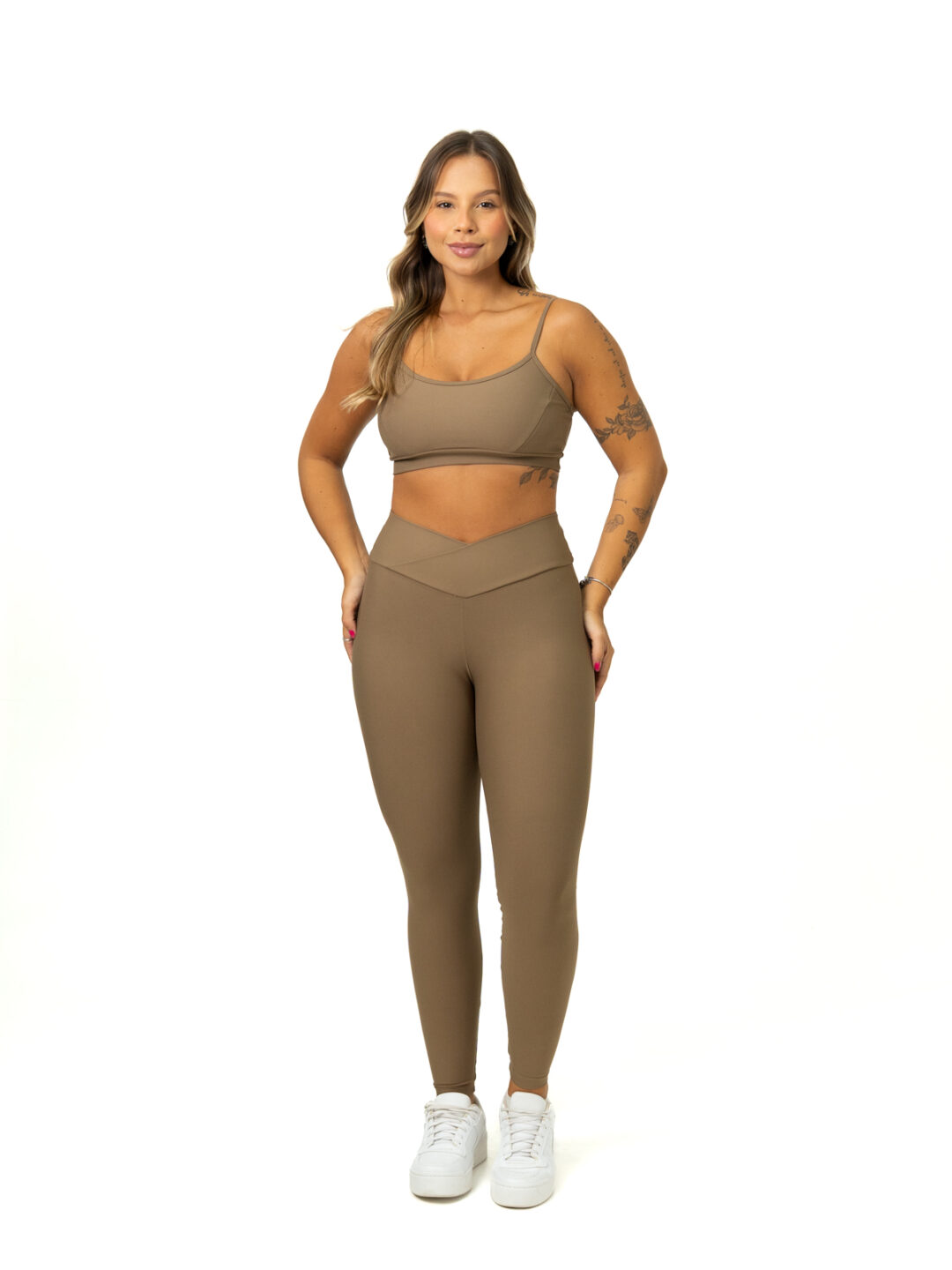 Legging Cós Cruzado + Top Manu - Light Conhaque