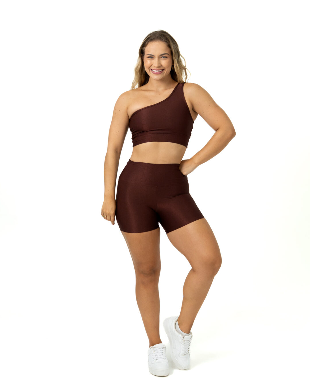 Short Básico + Top Sophia - Compressão Cacau