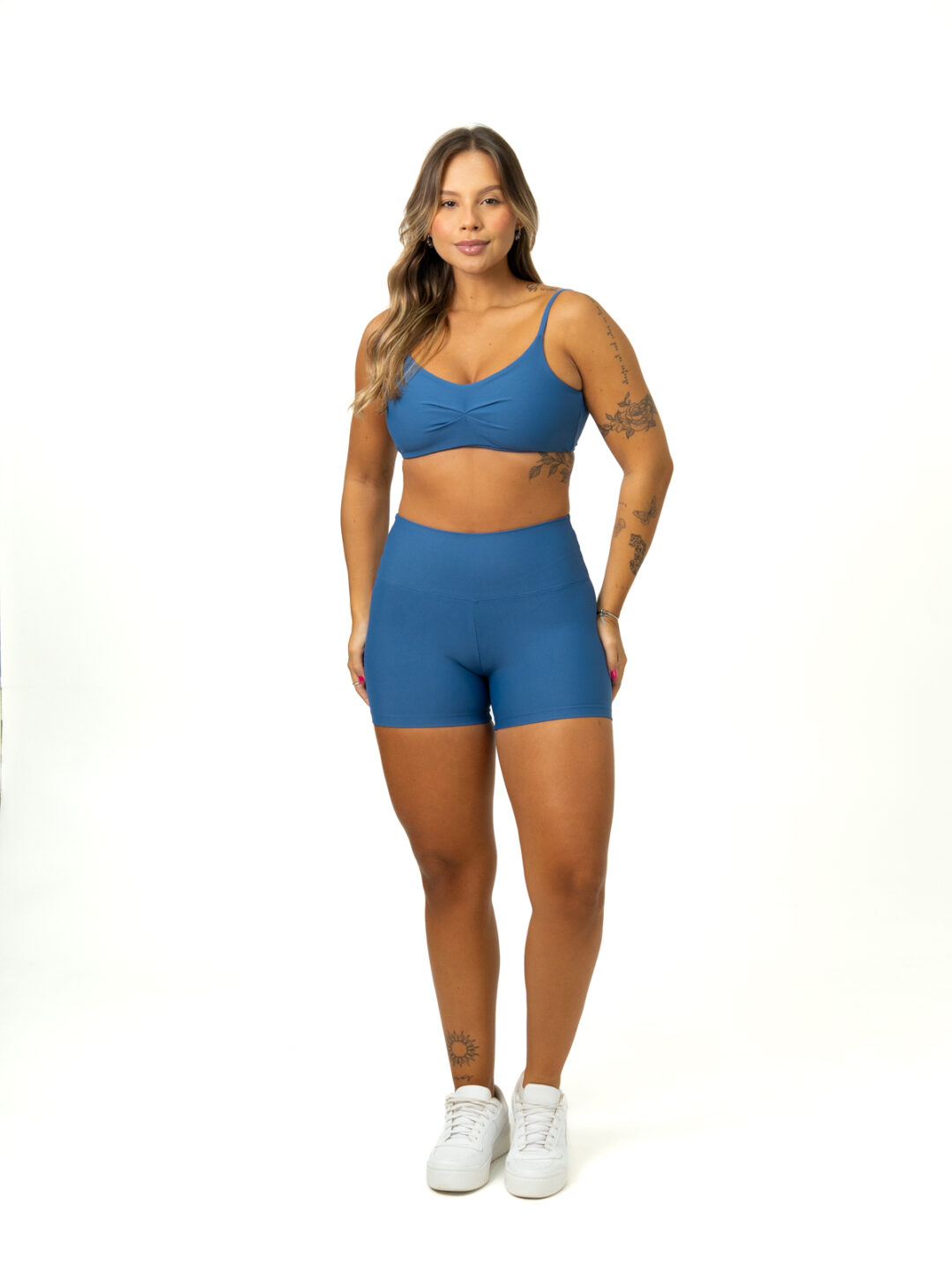 Short Básico + Top Lívia - Light Azul Índigo