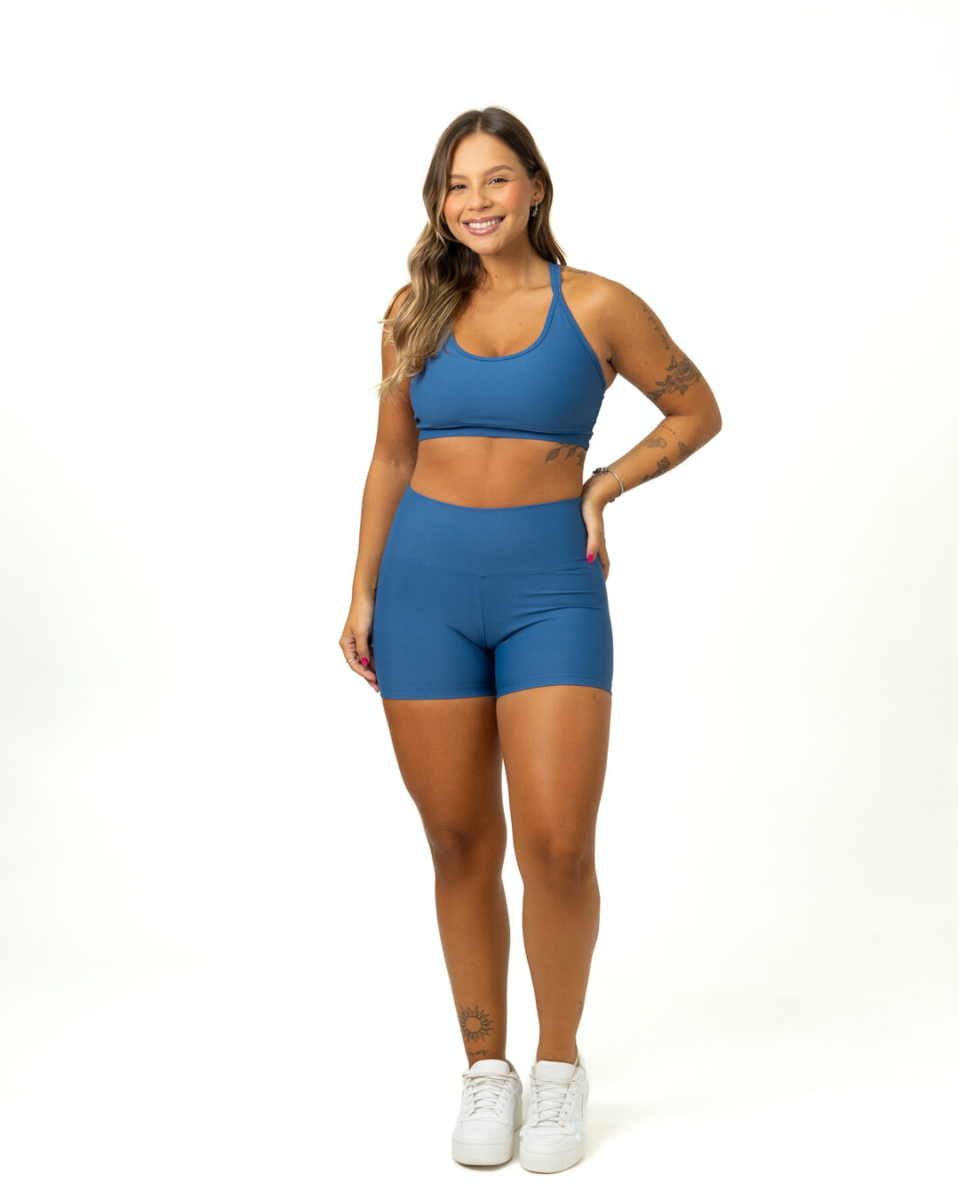 Short Básico + Top Luna - Light Azul Índigo