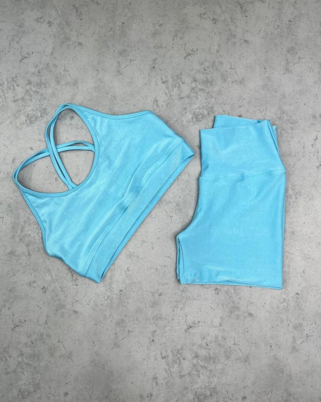 Short Básico + Top Luna- Compressão Azul Candy