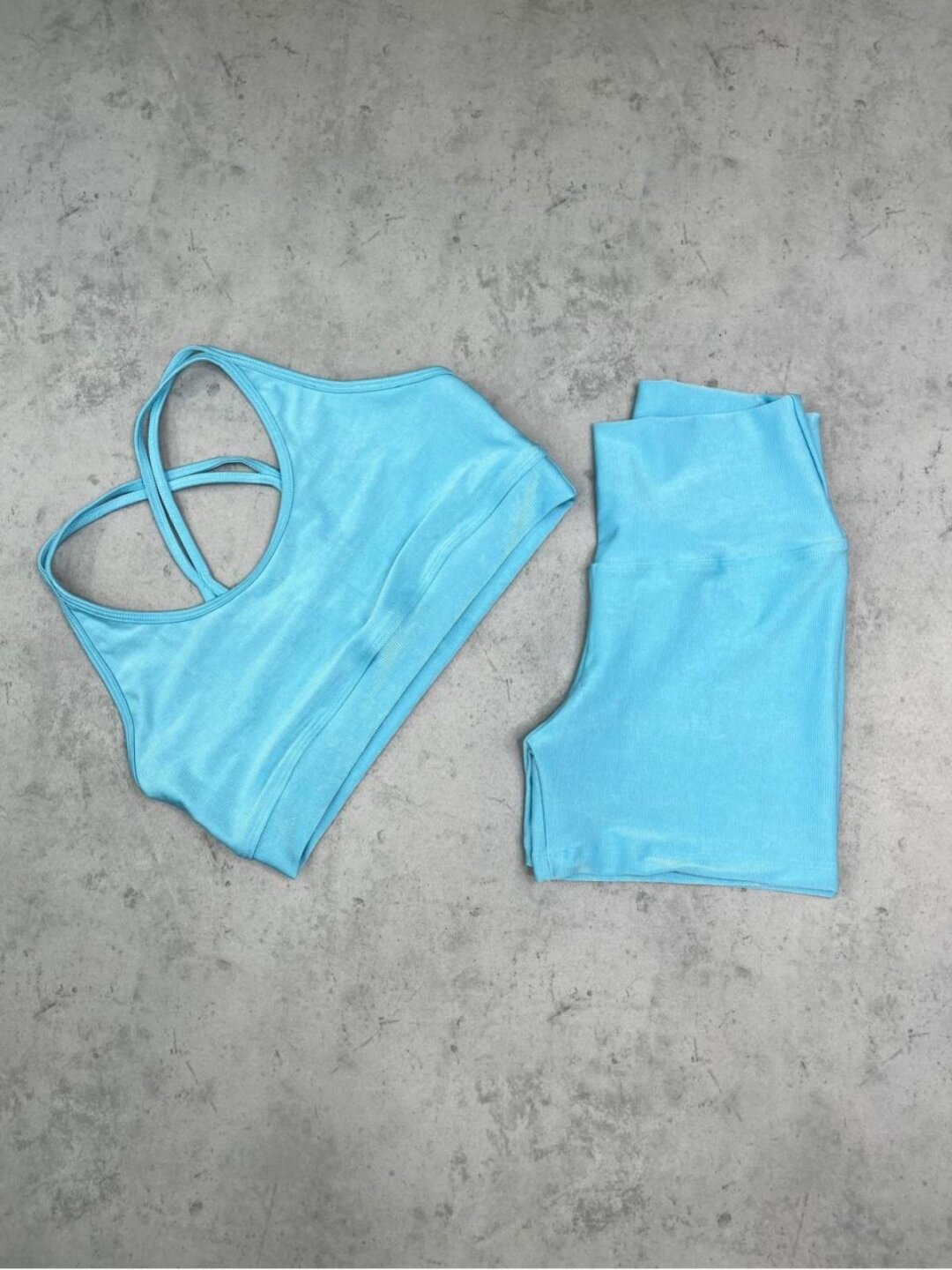 Short Básico + Top Luna- Compressão Azul Candy