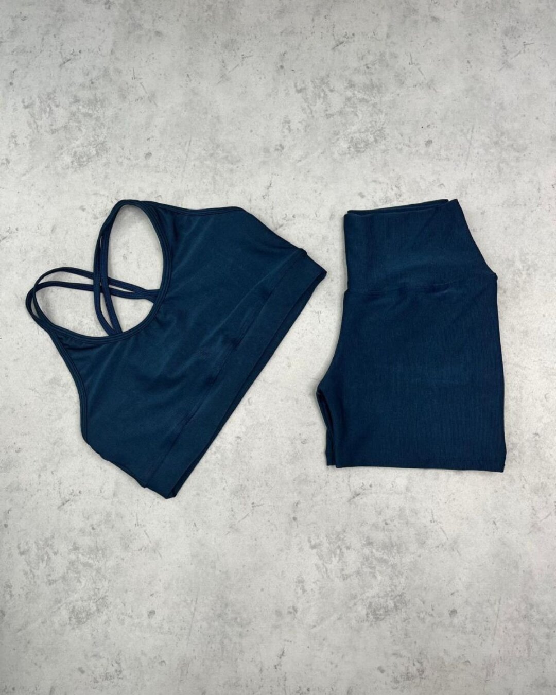 Short Básico + Top Luna- Compressão Azul Atlântico