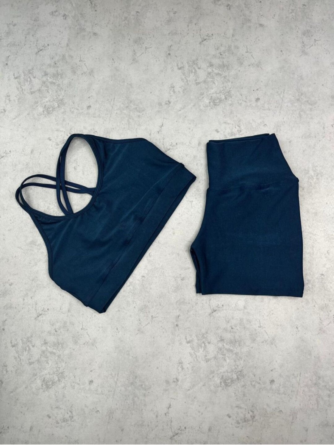 Short Básico + Top Luna- Compressão Azul Atlântico