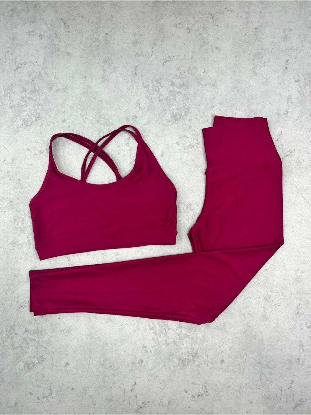 Legging Básica + Top Luna – Compressão Rosa Rubi