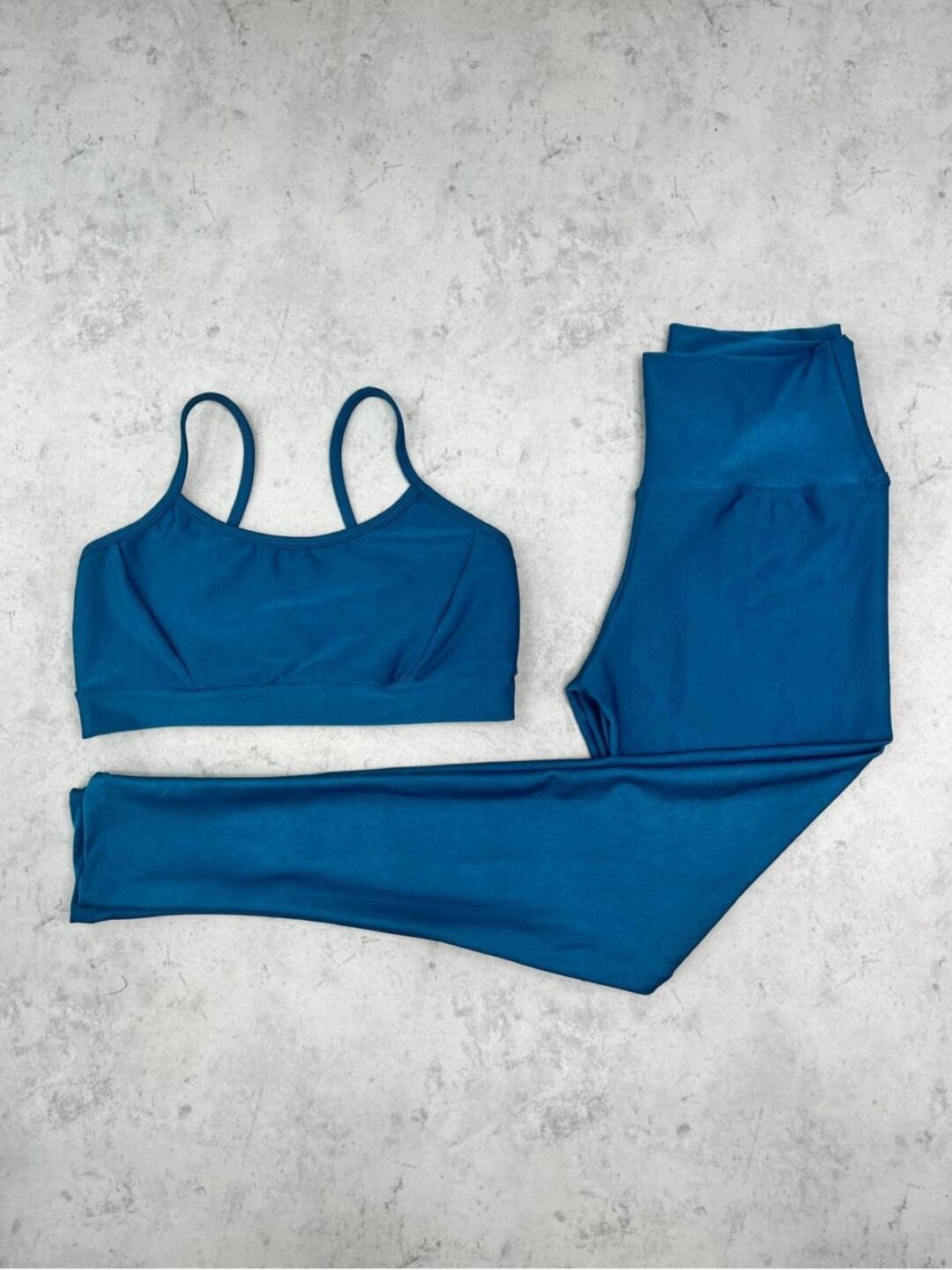 Legging Básica + Top Manu – Compressão Azul Grisaceo