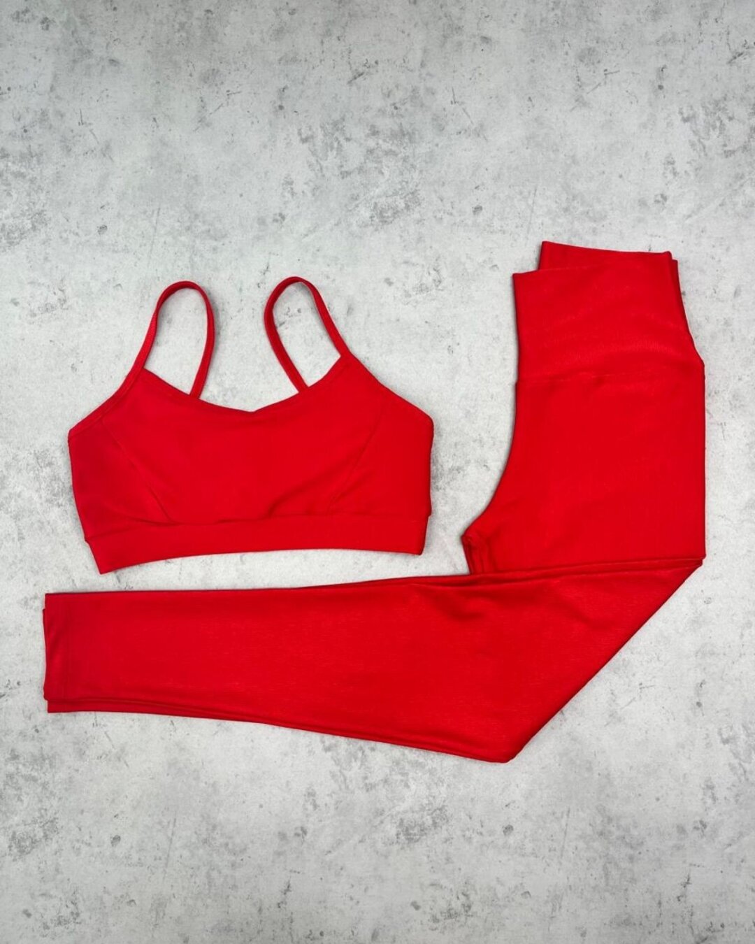 Legging Básica + Top Manu – Compressão Vermelho Brilhante