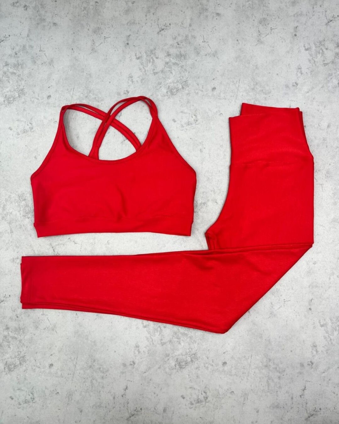 Legging Básica + Top Luna – Compressão Vermelho Brilhante
