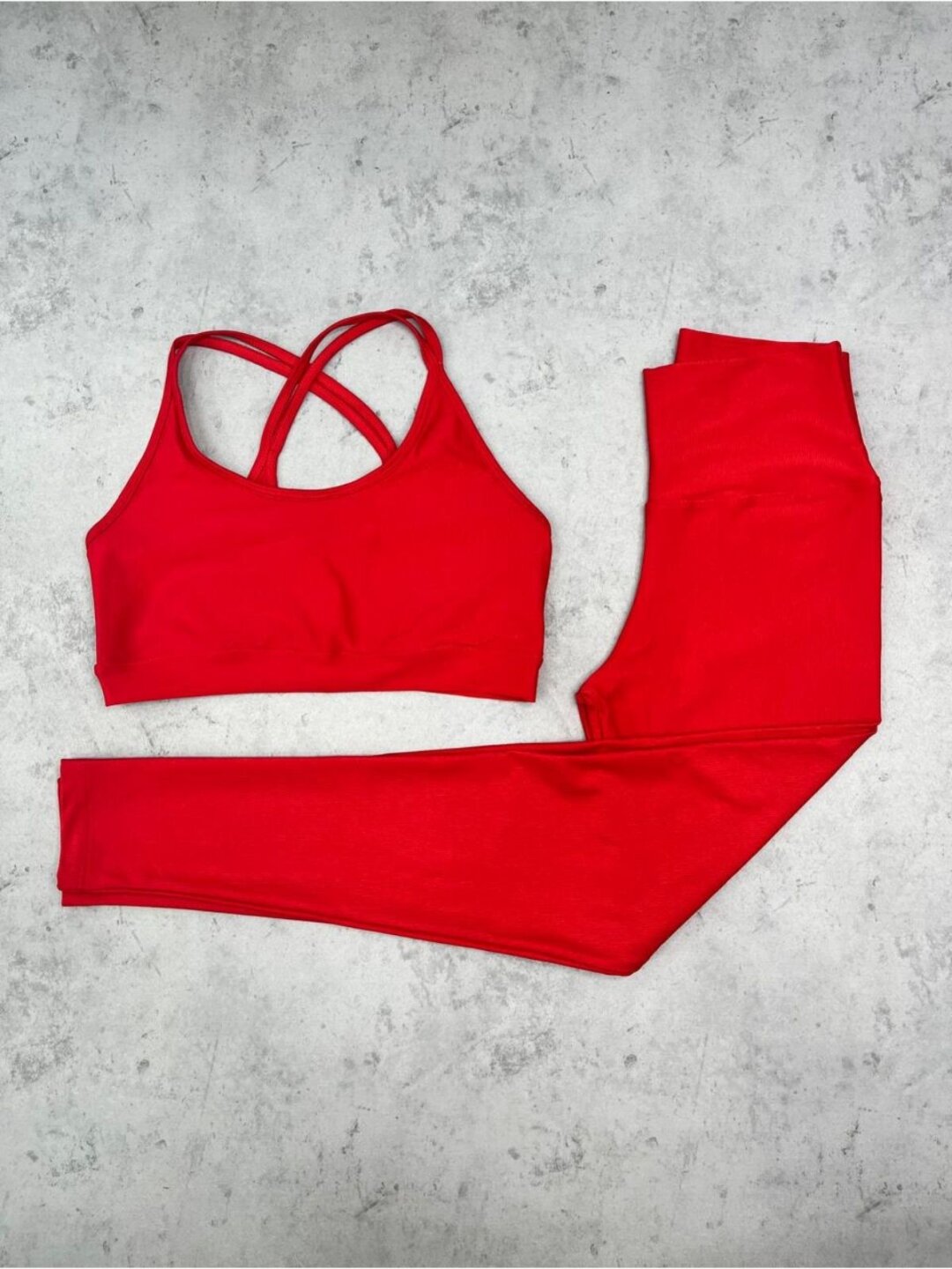 Legging Básica + Top Luna – Compressão Vermelho Brilhante