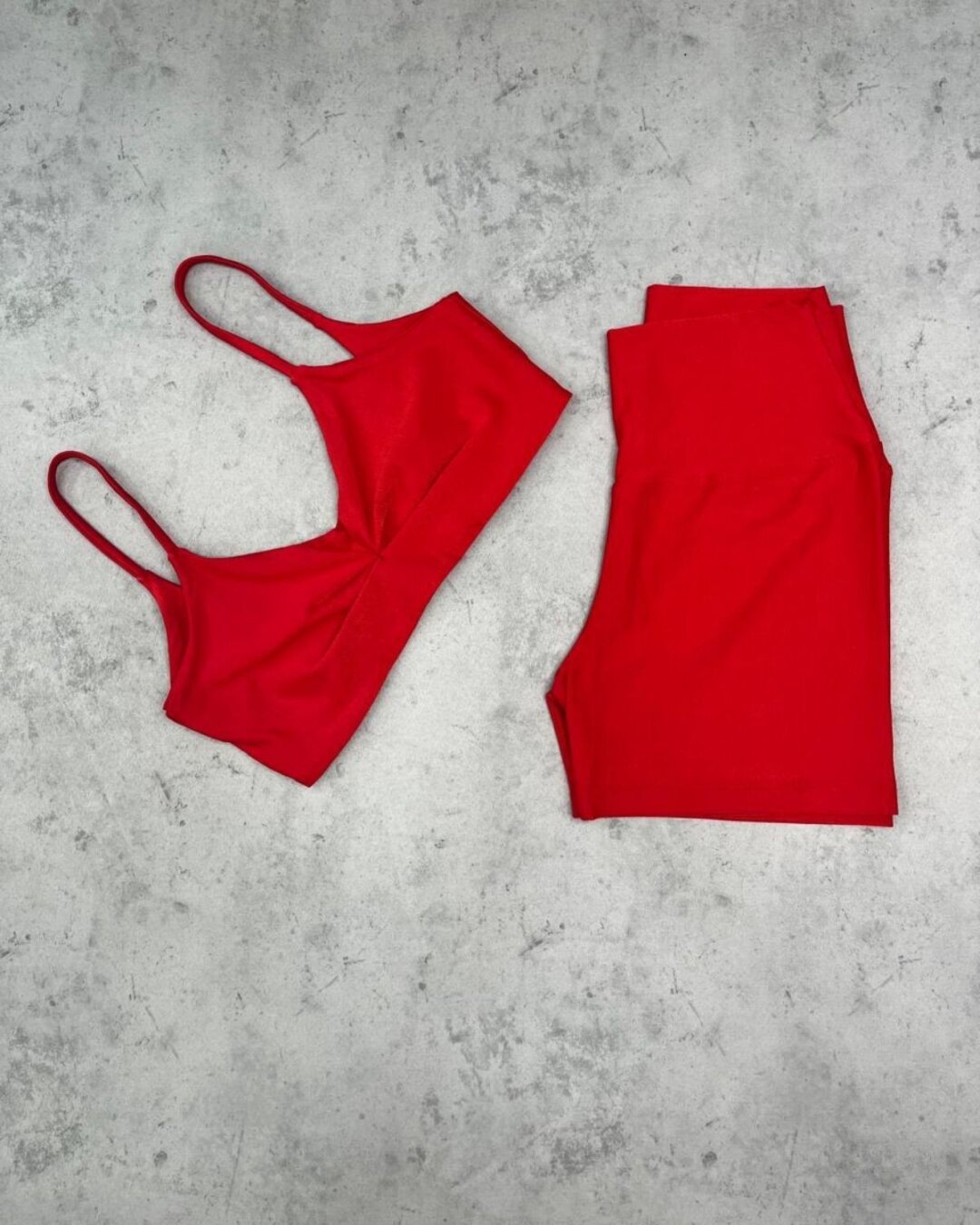 Short Básico + Top Lívia - Compressão Vermelho Brilhante