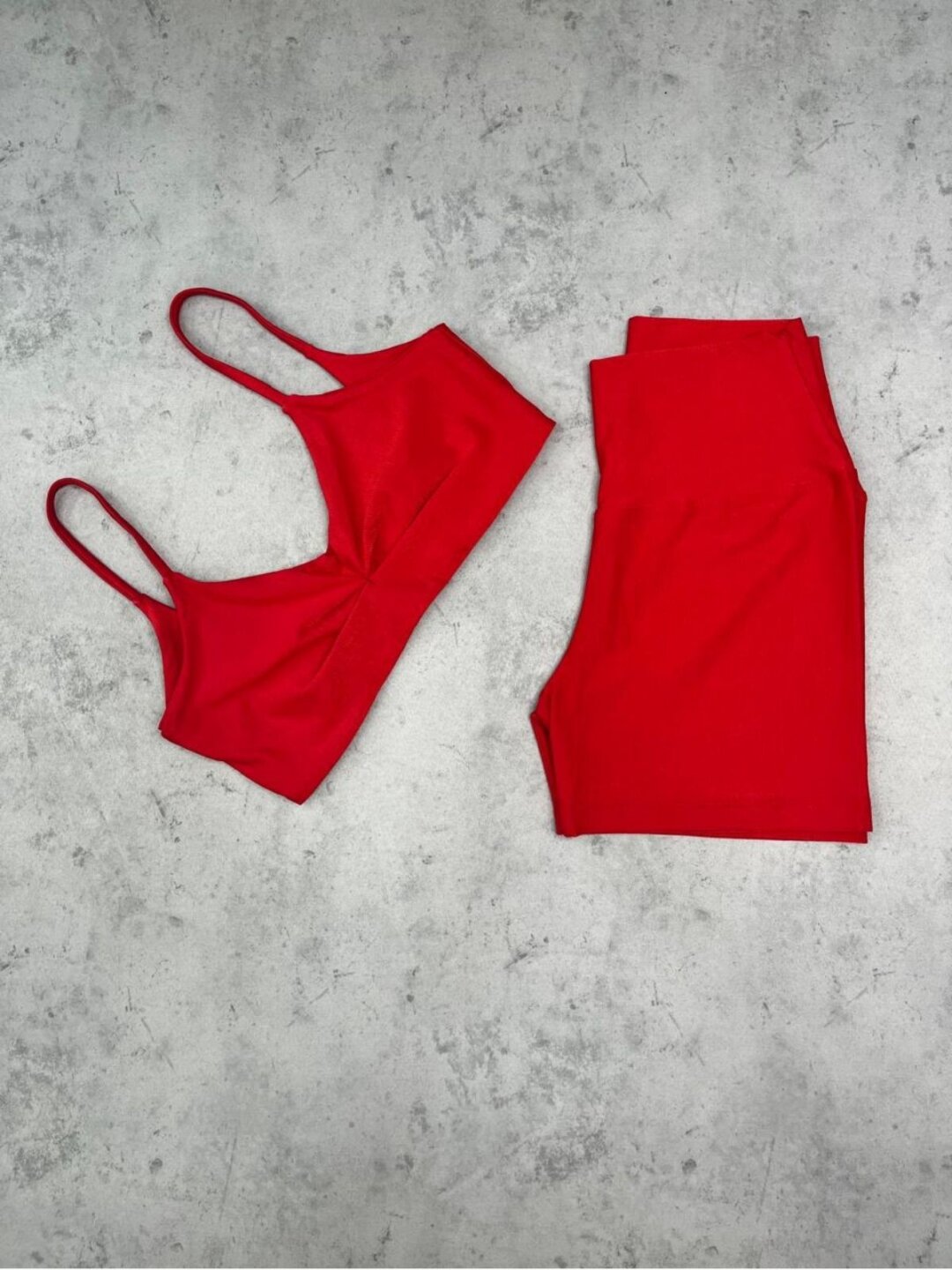 Short Básico + Top Lívia - Compressão Vermelho Brilhante
